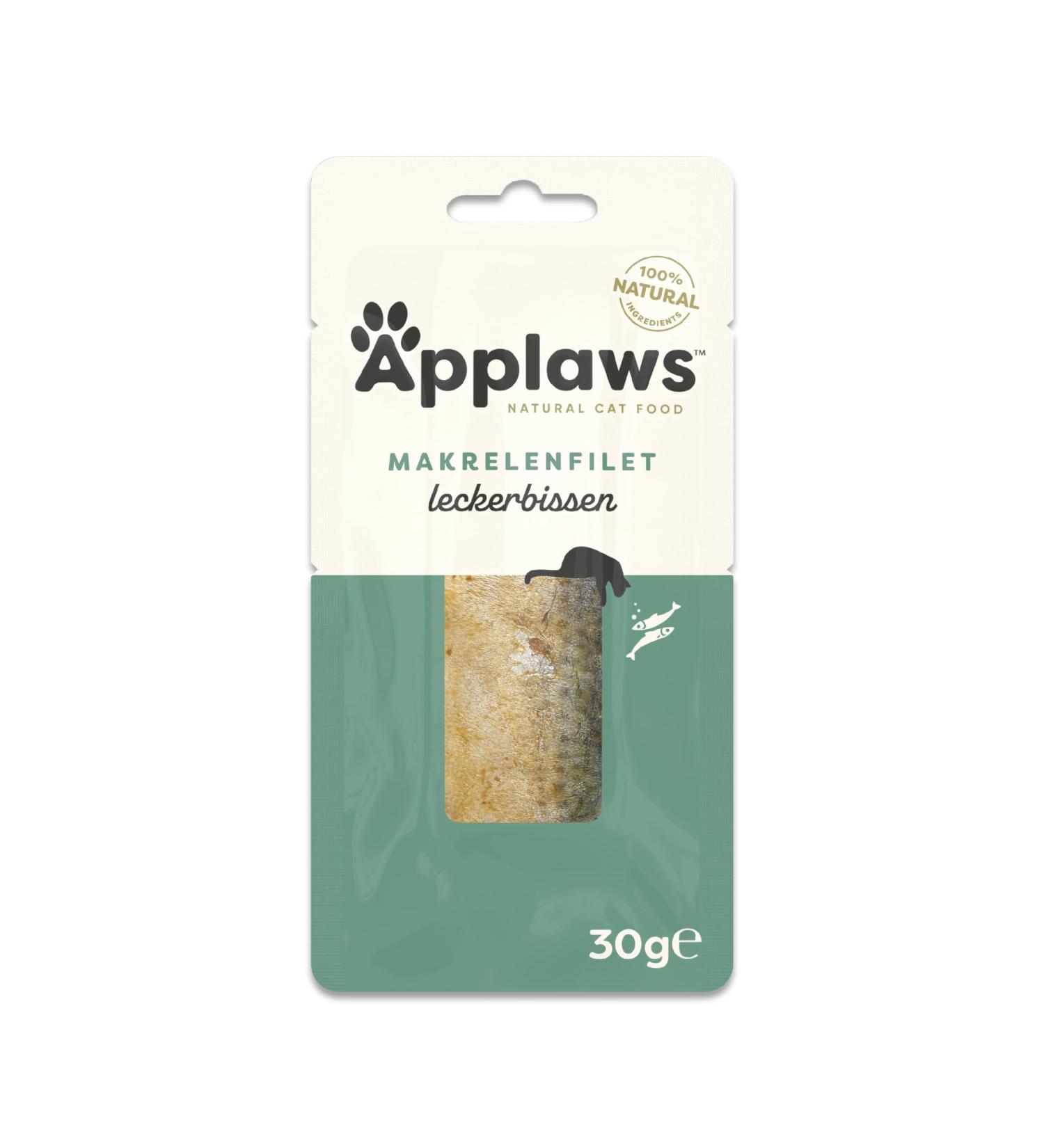 Applaws Natural Cat Treats - Whole Mackerel Loin Snack 30g (Pack of 12) | Premium Healthy Cat Treats | International Shipping Available - Buy Online on SooperMarket.com