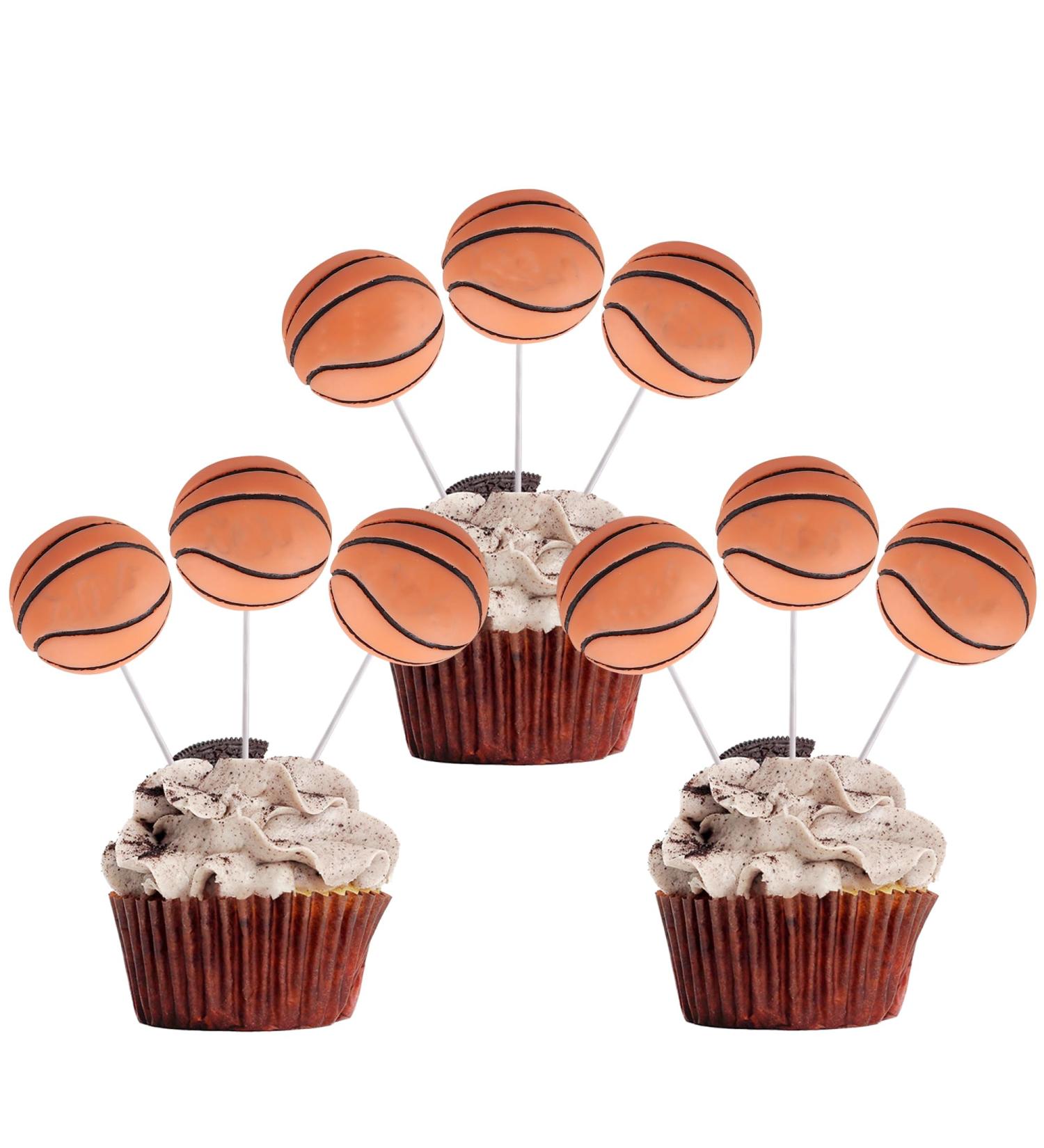 Rsstarxi 30 Pack Basketball Cupcake Toppers Resin Figurine Basketball Cupcake Food Desserts Decorations for Basketball Theme Baby Shower Kids Boy Girls Birthday Party Cake Decoration - Buy Online on SooperMarket.com