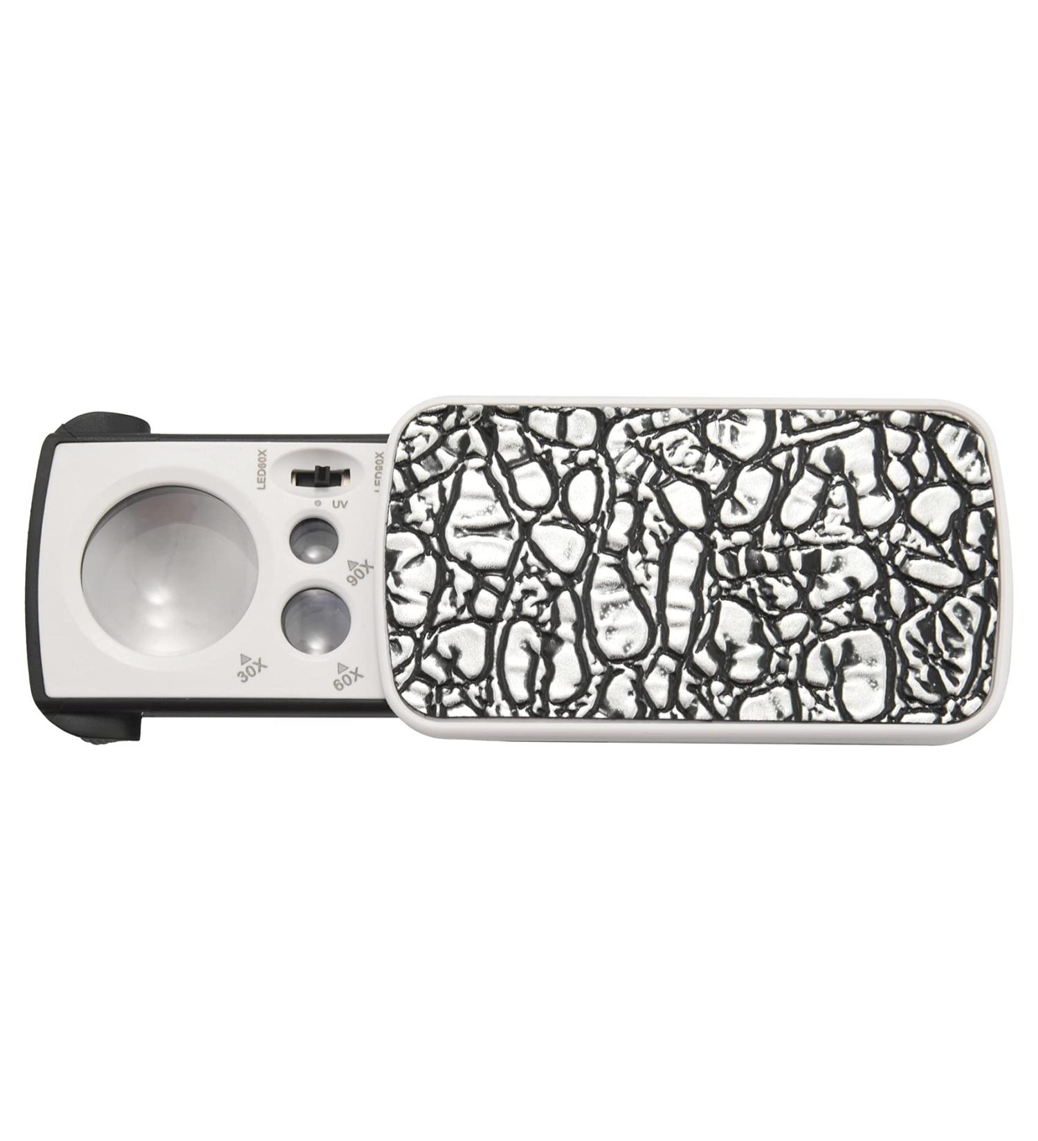 AIDIRui Portable Mini Multifunction 30X 60X 90X Pocket Magnifier with LED UV Light Eyes Glass Magnifying Loupe Lens for Jewelry Diamonds Coins Stamps - Buy Online on SooperMarket.com