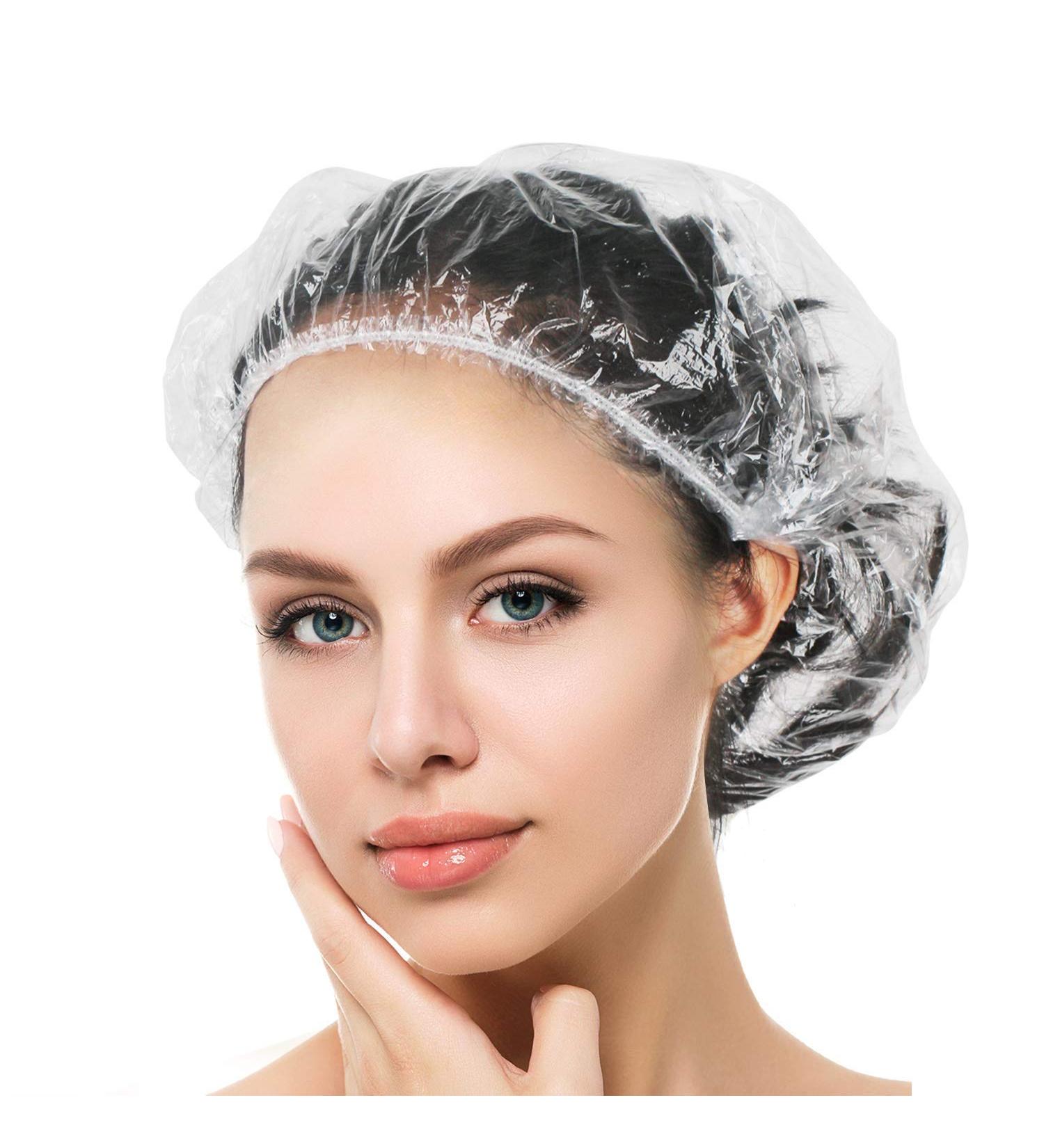 30PCS Auban Waterproof Disposable Shower Caps - Thick Plastic Hair Caps for Women | Spa, Home & Travel Use - Buy Online on SooperMarket.com