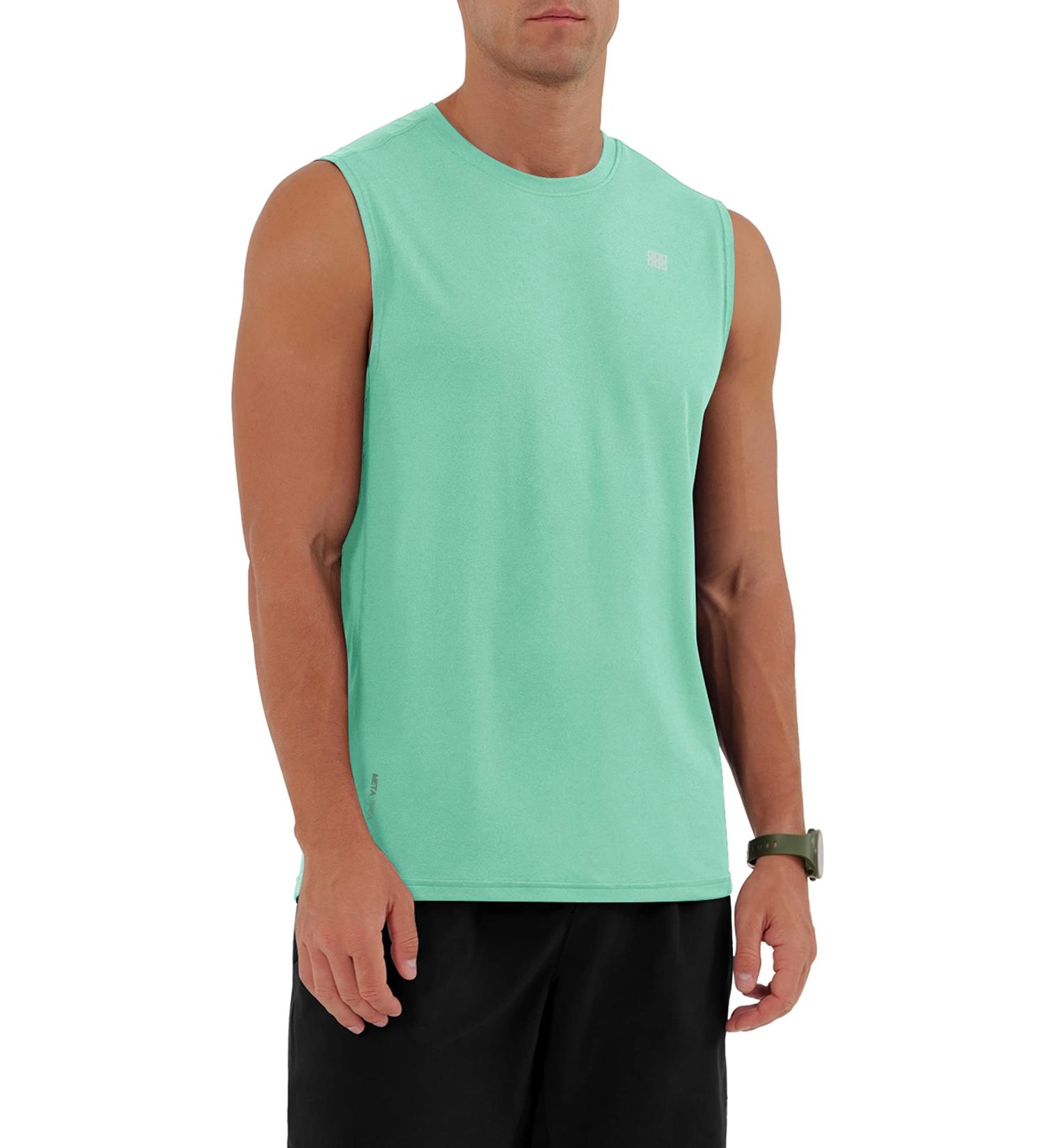 ODODOS Men's Muscle Shirt UPF 50+ Sleeveless Gym Tank Top Mint Green XXL Tall - Buy Online on SooperMarket.com