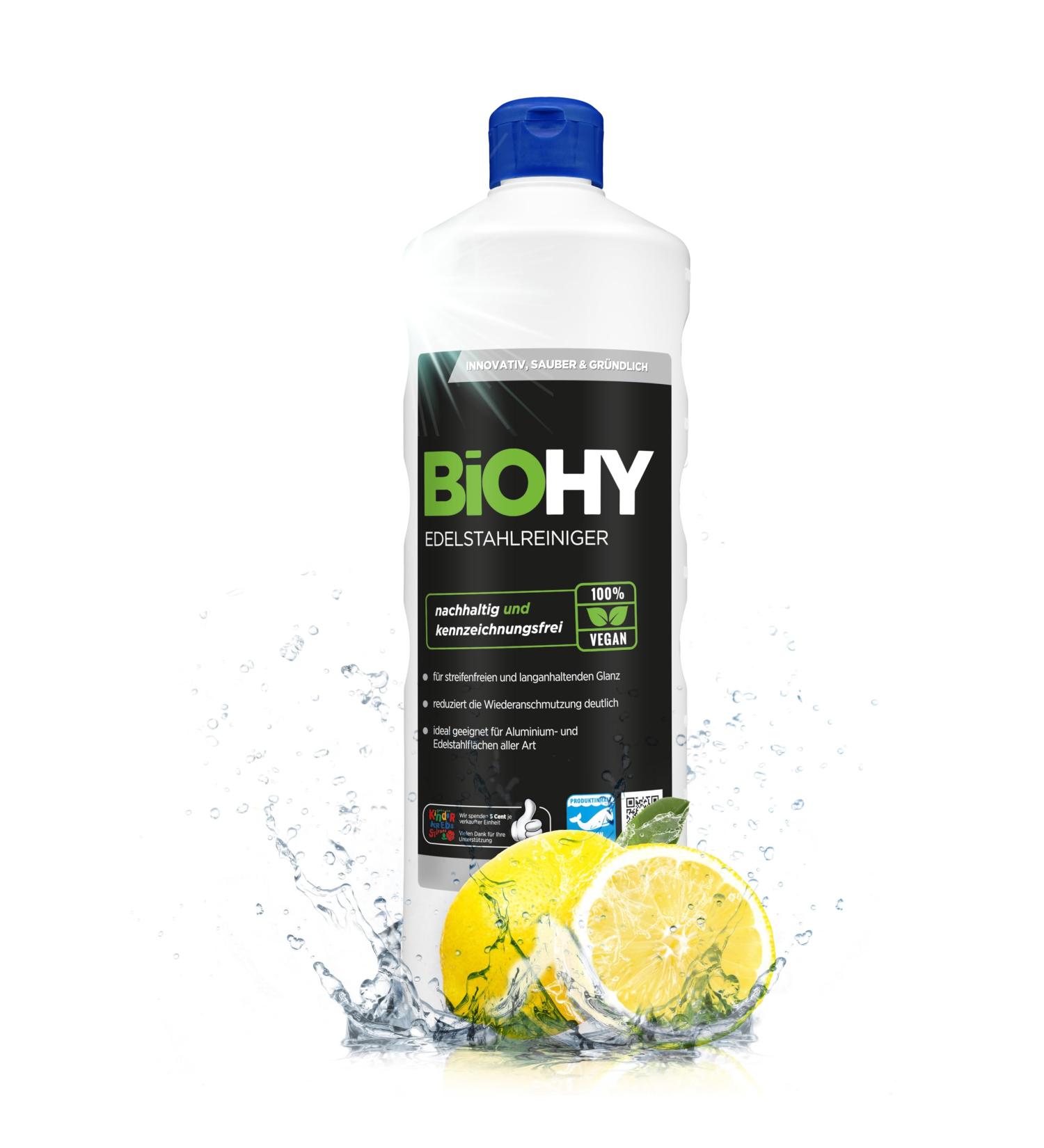 Biohy Stainless Steel Cleaner 1L | Streak-Free Shine for Kitchen Pots & Grill | Ideal for Gastronomy & Household Care - Buy Online on SooperMarket.com