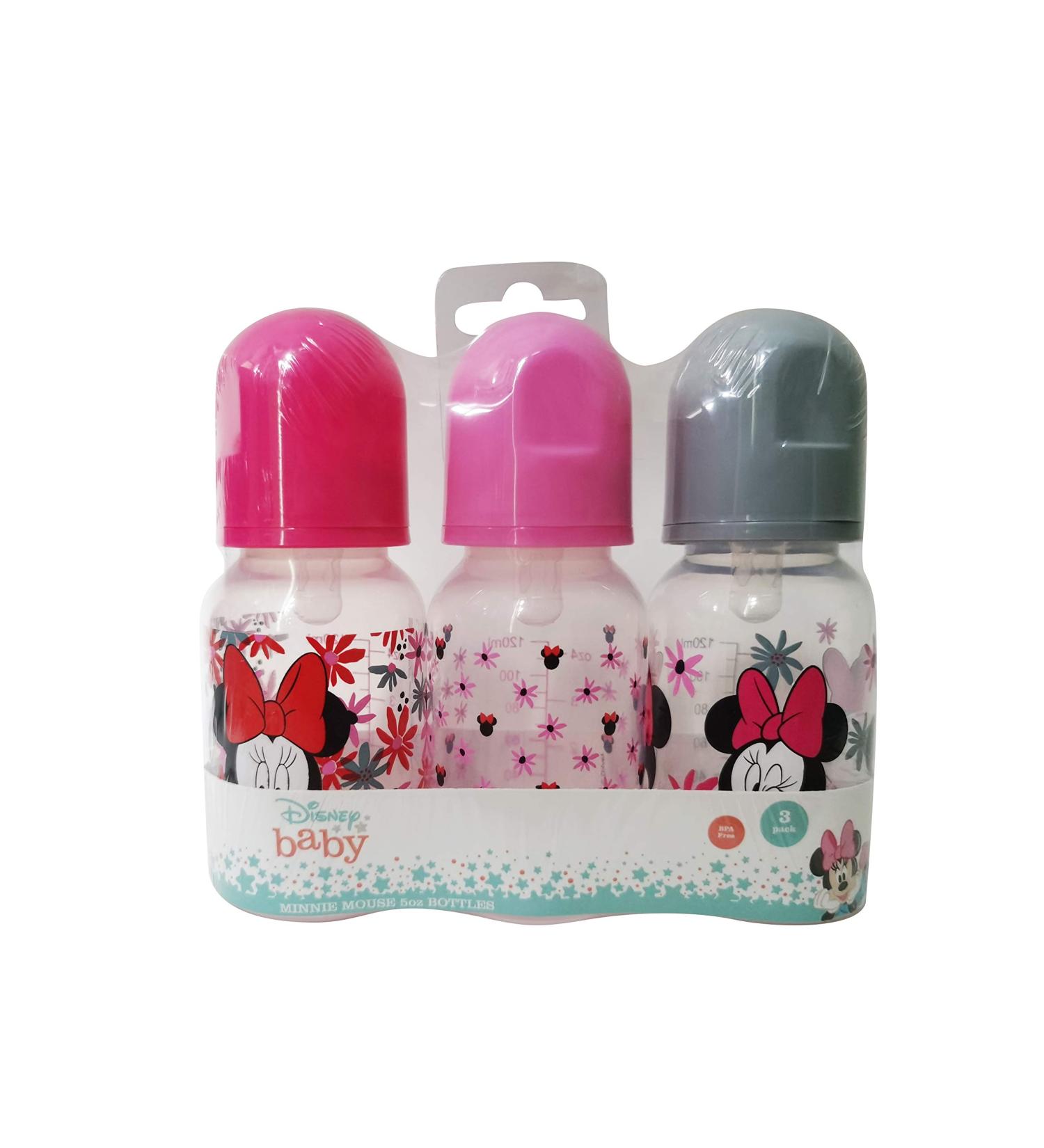 Cudlie Disney Baby Boy Minnie Mouse 5 oz Baby Bottles Pack of 3 - Tropic Floral Design - Buy Online on SooperMarket.com