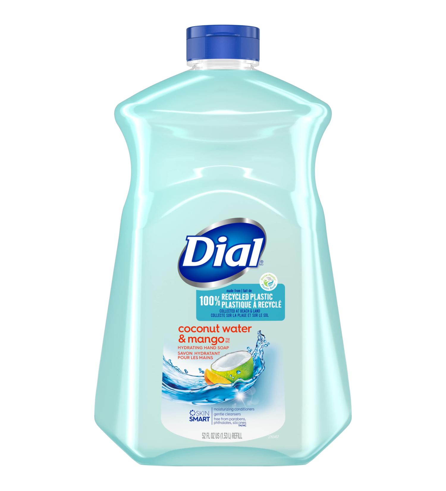 Dial Coconut Mango Liquid Hand Soap Refill - 52 Fl Oz | Hydrating Formula | Eco-Friendly Packaging - Buy Online on SooperMarket.com