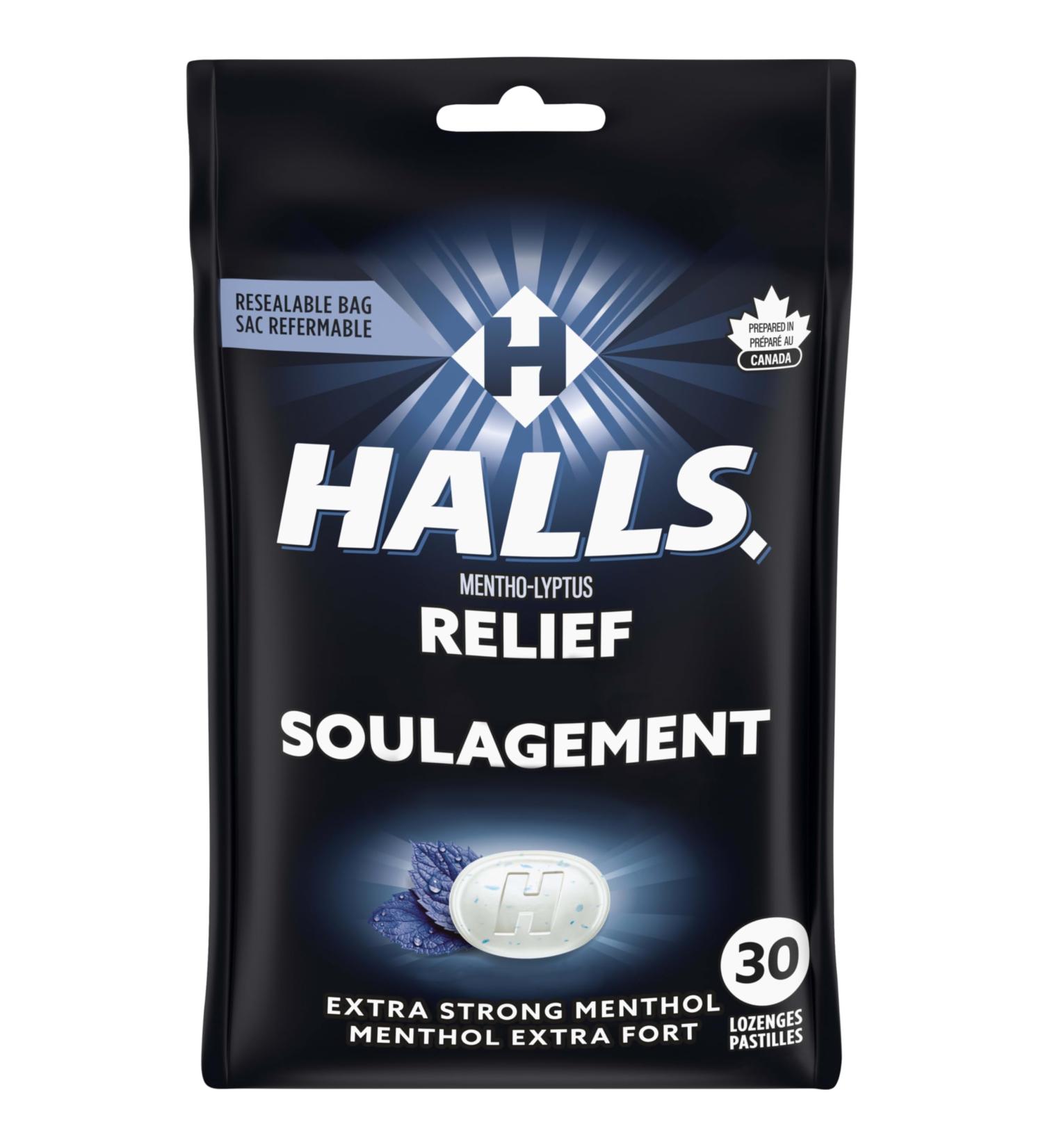 HALLS Extra Strong Cough Drops Throat Lozenges Sore Throat Relief Mentho-Lyptus 30 Lozenges Extra Strong 30 Count (Pack of 1) - Buy Online on SooperMarket.com