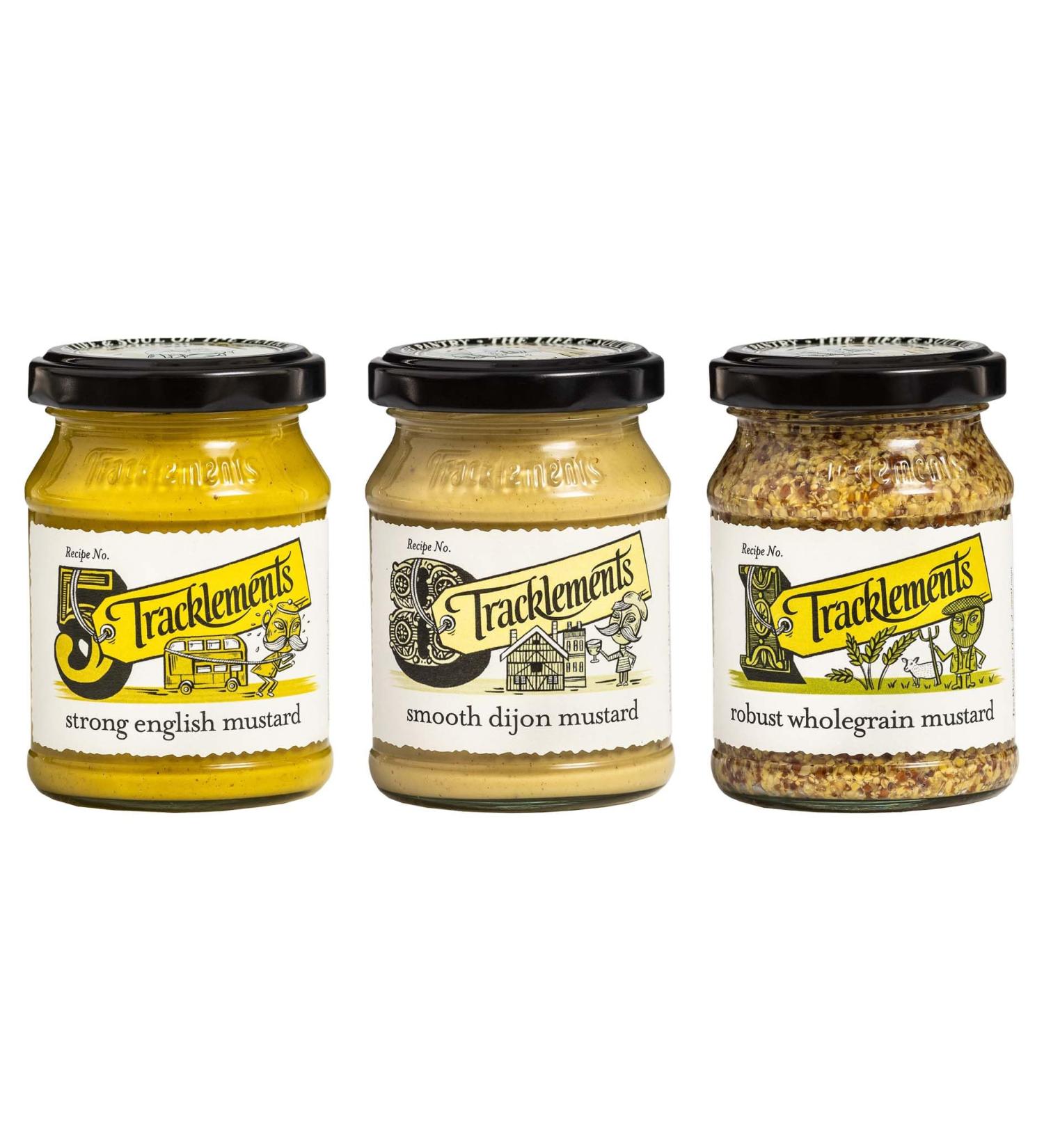 Mustard Bundle with Tracklements Strong English Mustard 140g Smooth Dijon Mustard 140g and Robust Wholegrain Mustard 140g (Pack of 3) - Buy Online on SooperMarket.com