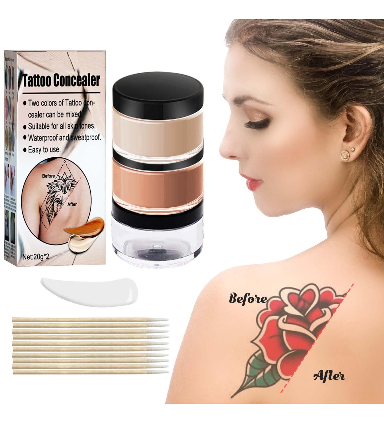 Waterproof Tattoo Cover Up Cream - Full Coverage Concealer for Scars, Vitiligo, and Dark Spots - Suitable for Men and Women - 2 oz - Buy Online on SooperMarket.com