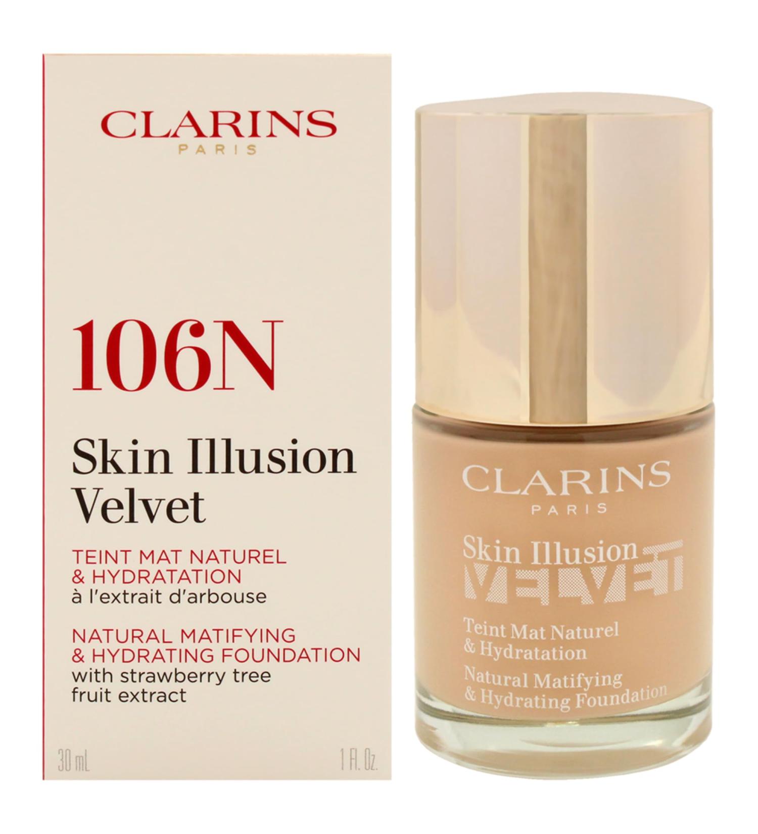 Skin Illusion Velvet Foundation - 106N Vanilla by Clarins for Women - 1 oz Foundation - Buy Online on SooperMarket.com