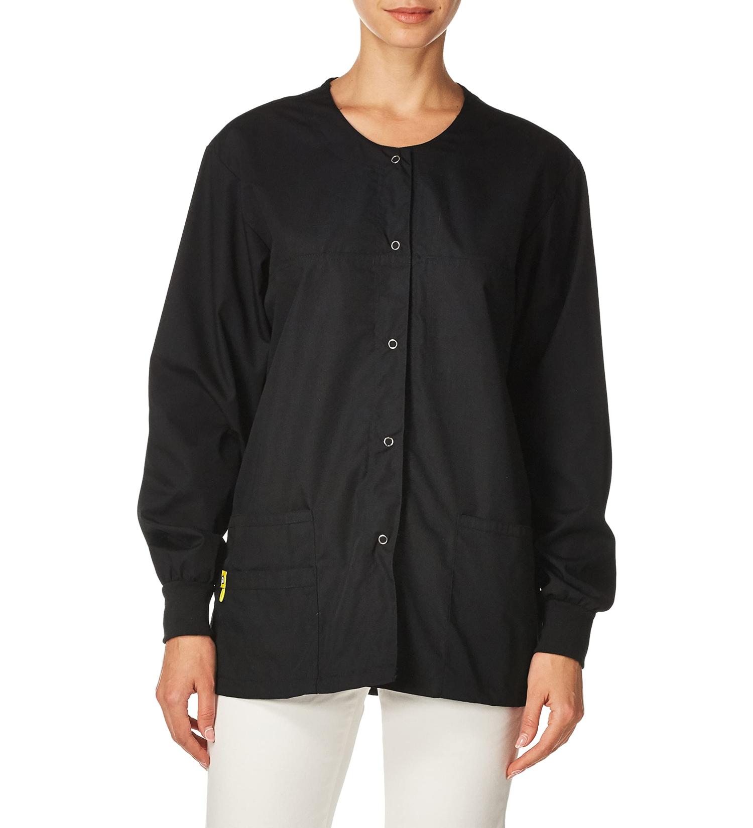 WonderWink Origins Delta Scrub Jacket - X-Large, Black - Buy Online on SooperMarket.com
