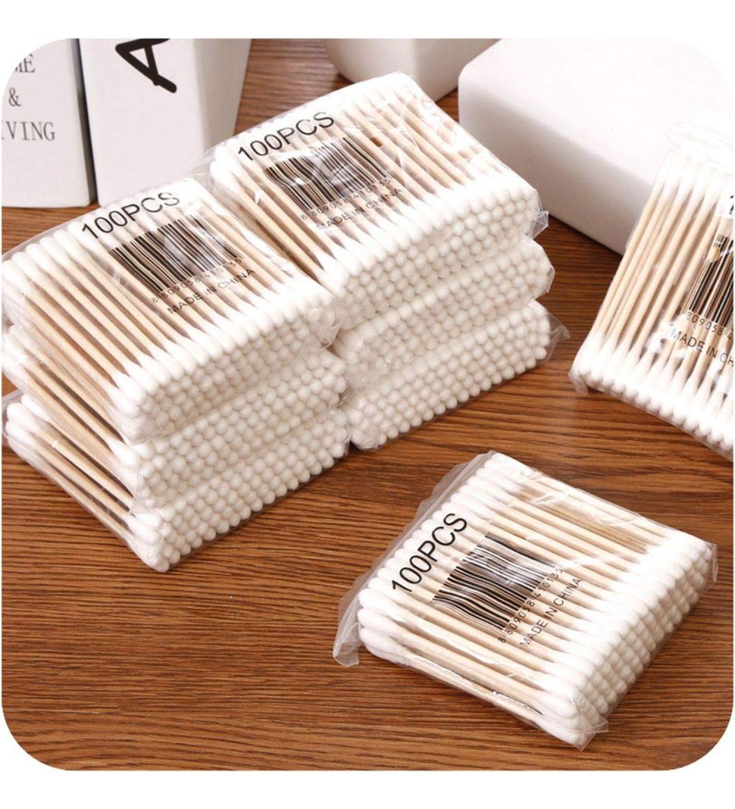 MoonyLI Bamboo & Cotton Disposable Cotton Swabs - Eco-Friendly 200 Count Wooden Ear Applicators - Buy Online on SooperMarket.com