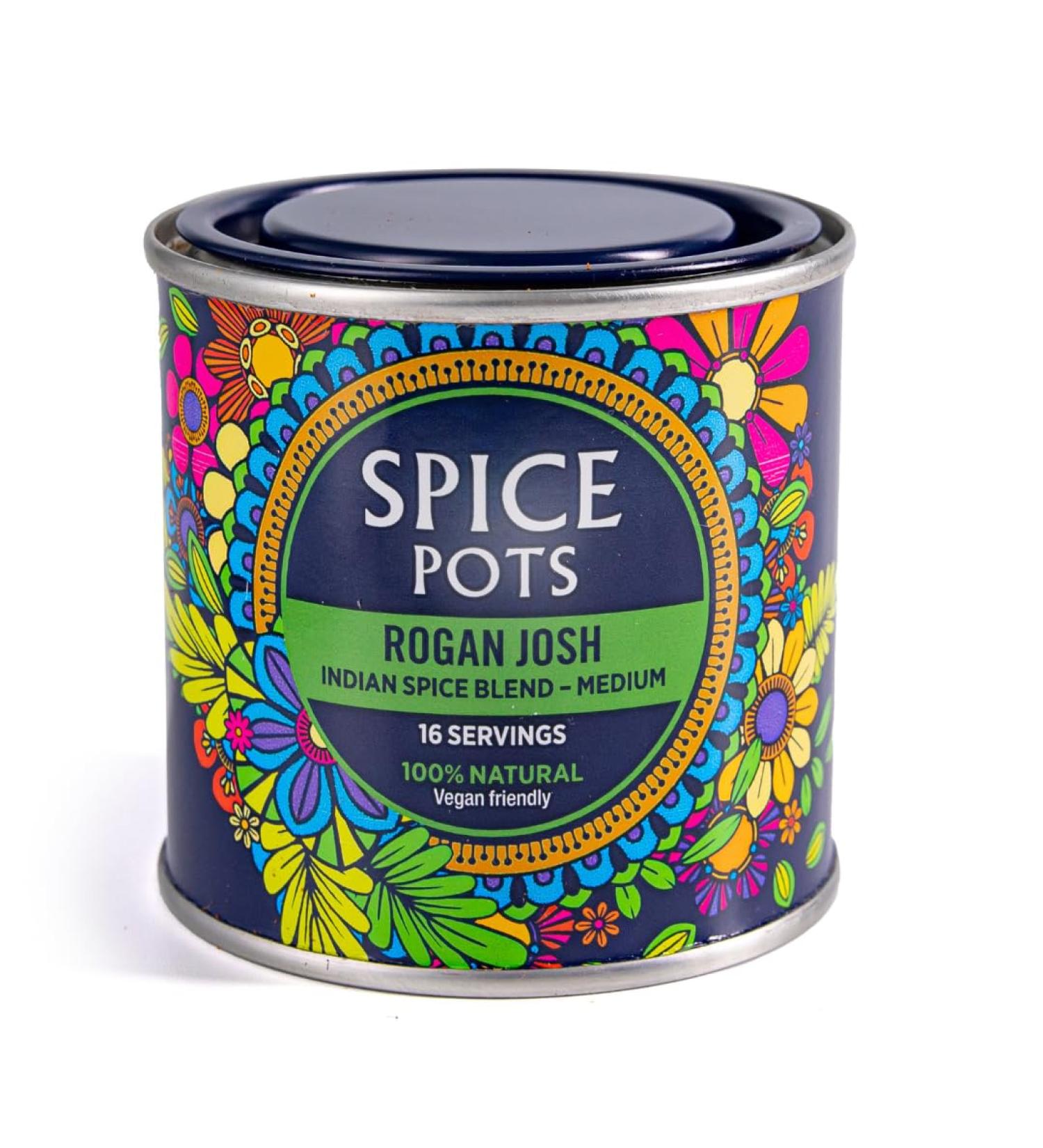 Spice Pots Rogan Josh Curry Powder - 100% Natural & Gluten Free - Vegan Blend (Medium Heat) - 80g Pot - Buy Online on SooperMarket.com