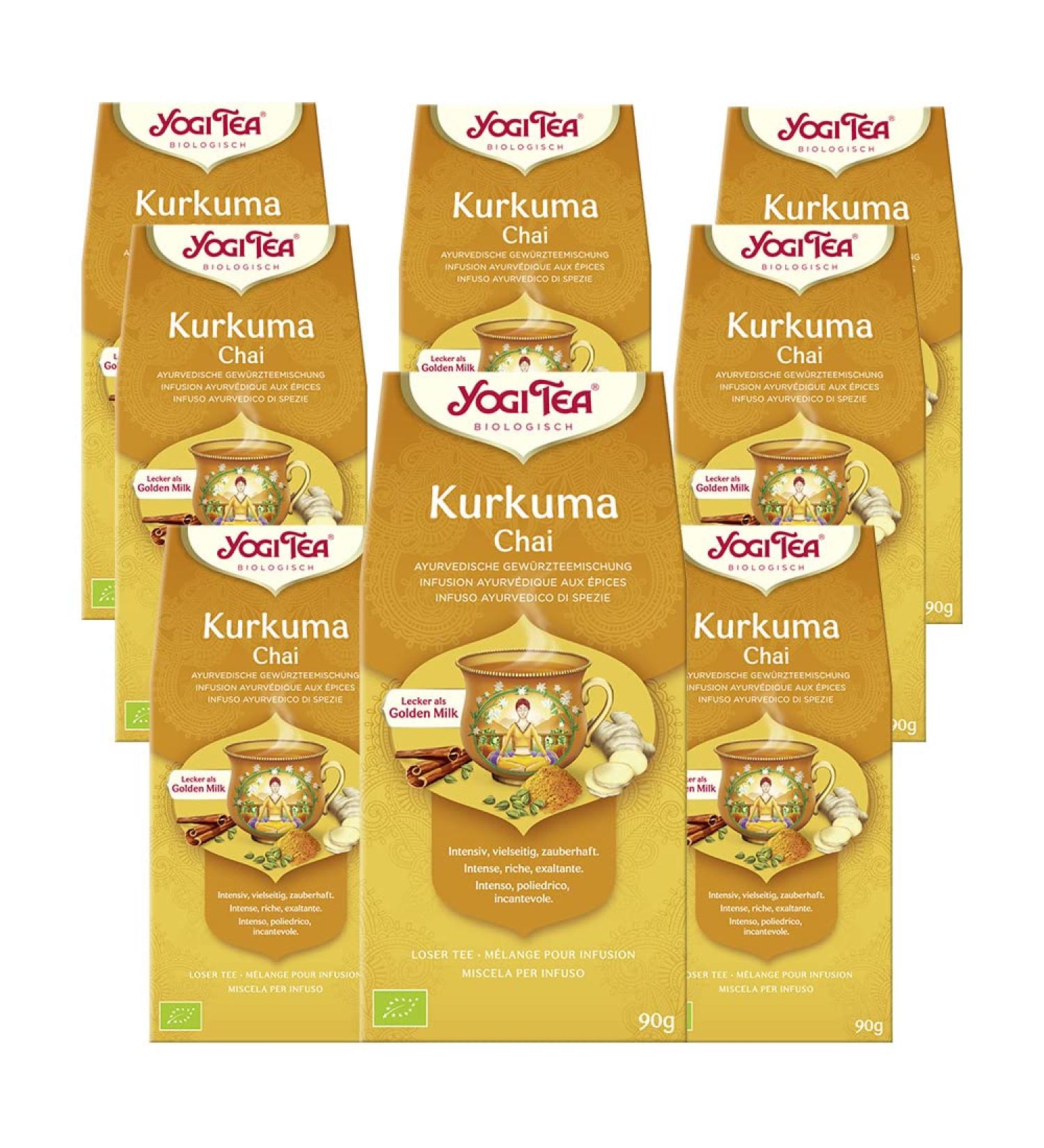 Buy Yogi Tea Turmeric Chai - Organic Ayurvedic Spice Tea Caffeine-Free 8 Pack (720g) | Perfect Gift | Free International Shipping - Buy Online on SooperMarket.com