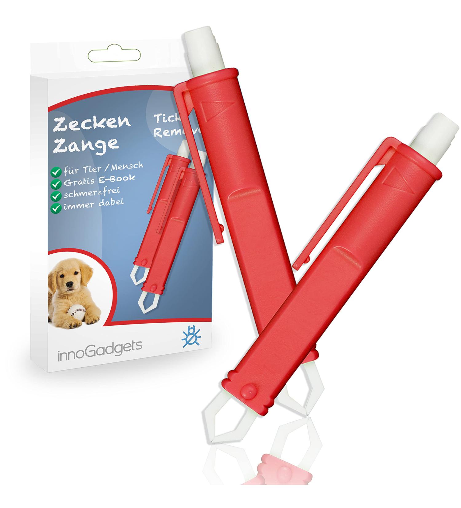 innoGadgets Tick Tweezers 2X | Fast Tick Removal with Micro Hook | Red | International Shipping Available - Buy Online on SooperMarket.com