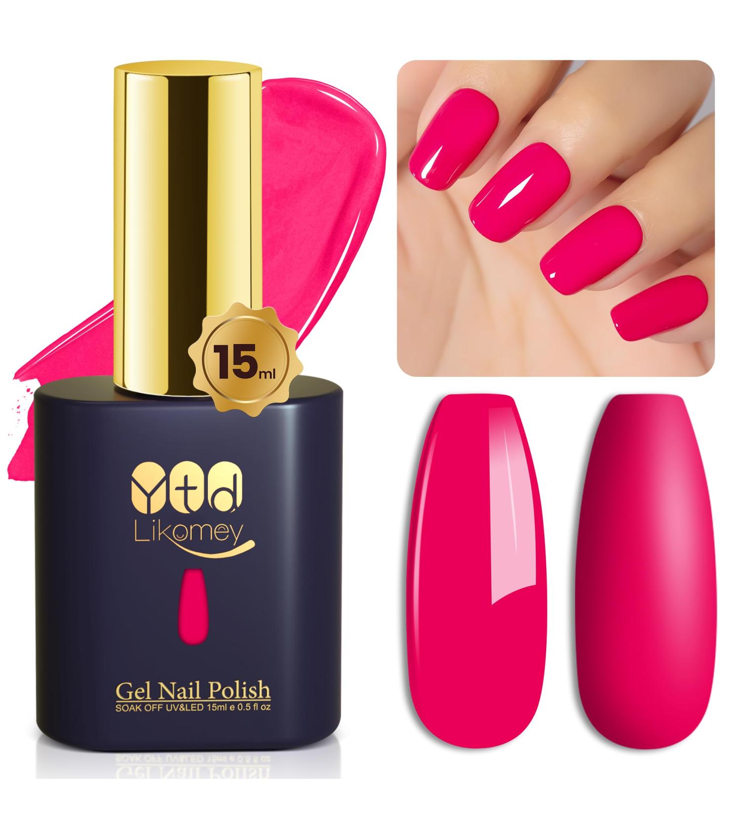 YTD Likomey Berry Pink Gel Nail Polish 15ml | Soak Off UV Nail Varnish for DIY Manicure & Pedicure | Bright Pink CS409 - Buy Online on SooperMarket.com