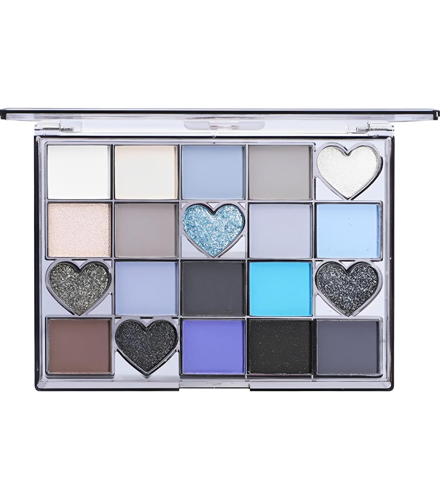 Glitter Navy Blue Eyeshadow Palette - 20 Intense Shades for Women - Blendable Pressed Pigment Makeup Set - DS102 - Buy Online on SooperMarket.com