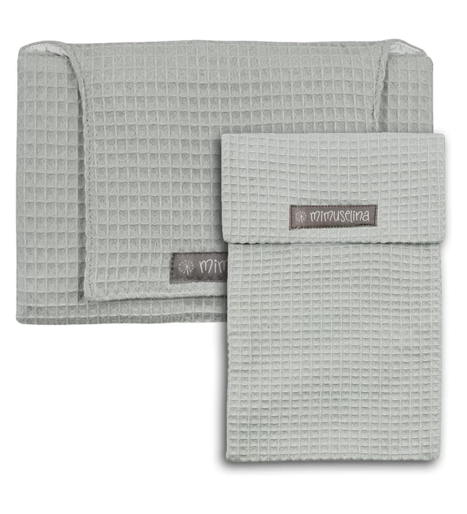 Mimuselina 2 Pack: Foldable Baby Changing Pad & Water-Repellent Diaper Bag - Portable Dirt-Repellent Waffle Mint - Buy Online on SooperMarket.com