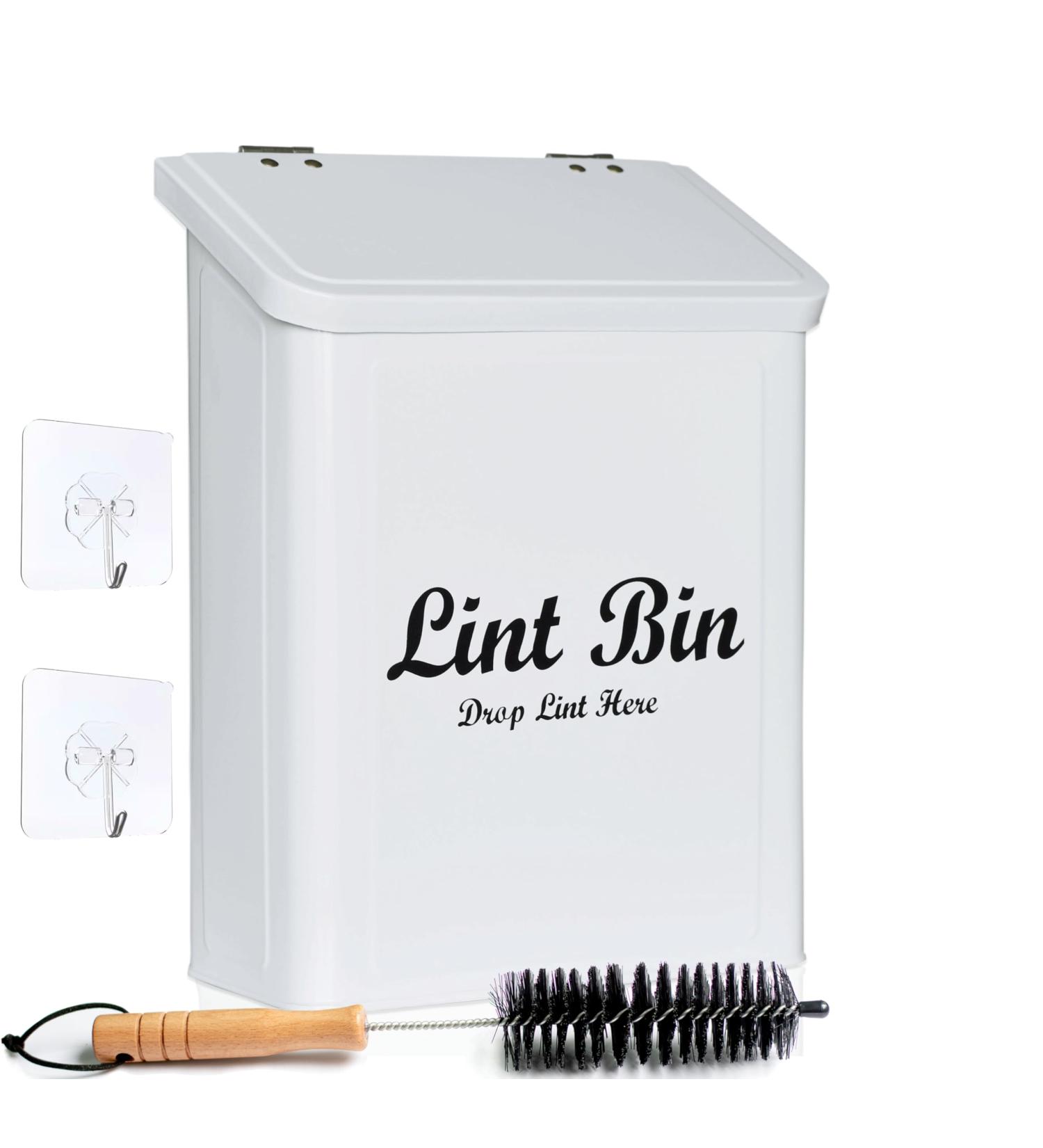 Magnetic Lint Bin for Laundry Room | Metal Lint Trash Can & Organizer | Farmhouse Decor - Efficient Laundry Storage Solution - Buy Online on SooperMarket.com