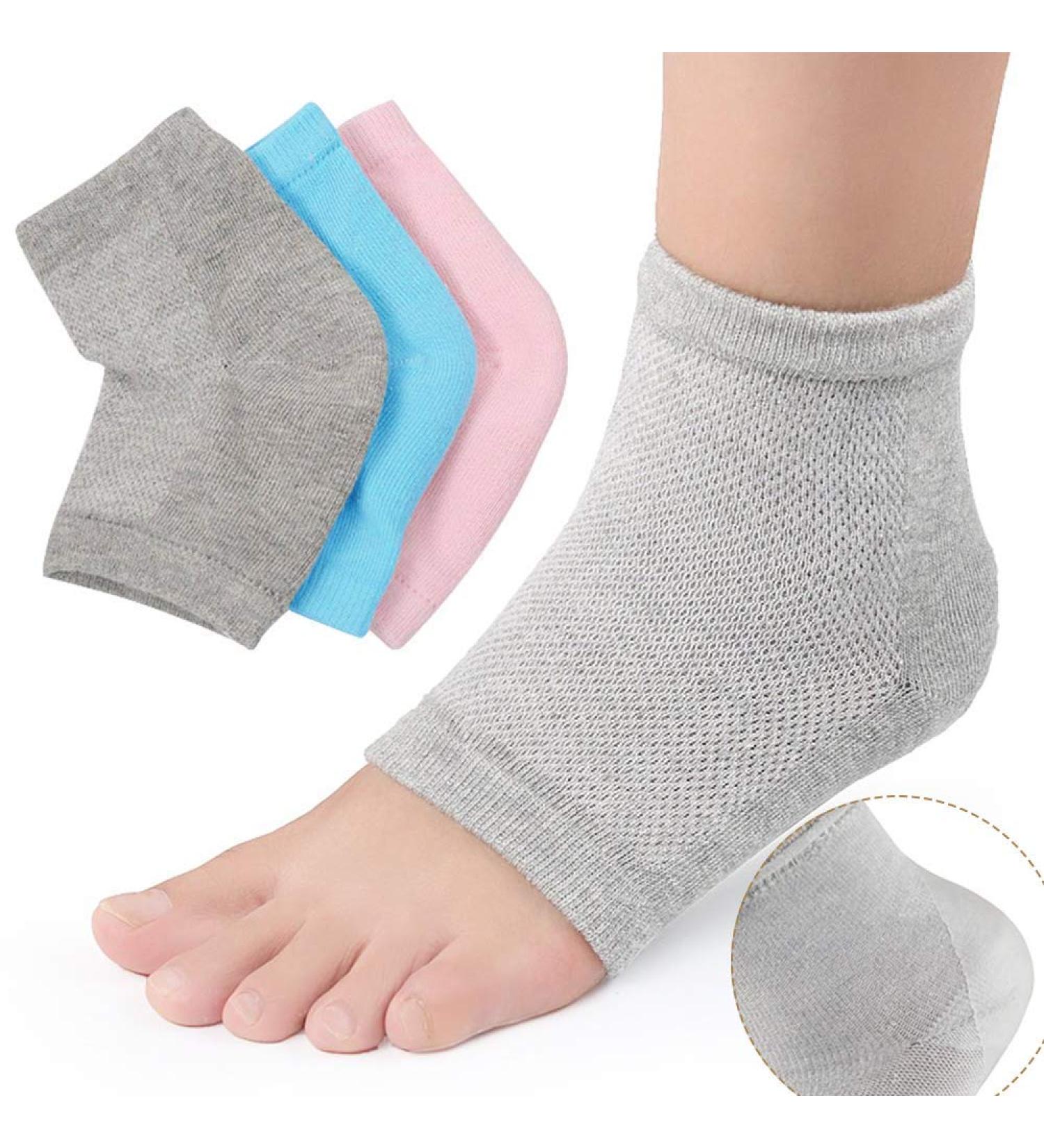 3 Pairs Gel Socks for Heel Protection & Moisturizing | Silicone Heel Spur Bandage for Dry Cracked Feet - Buy Online on SooperMarket.com