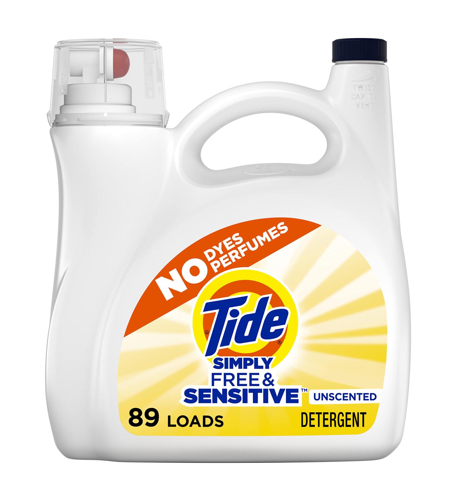 Tide Simply Free & Sensitive Liquid Laundry Detergent Unscented 3.78 L / 128 Fl. Oz - 89 Loads - Buy Online on SooperMarket.com