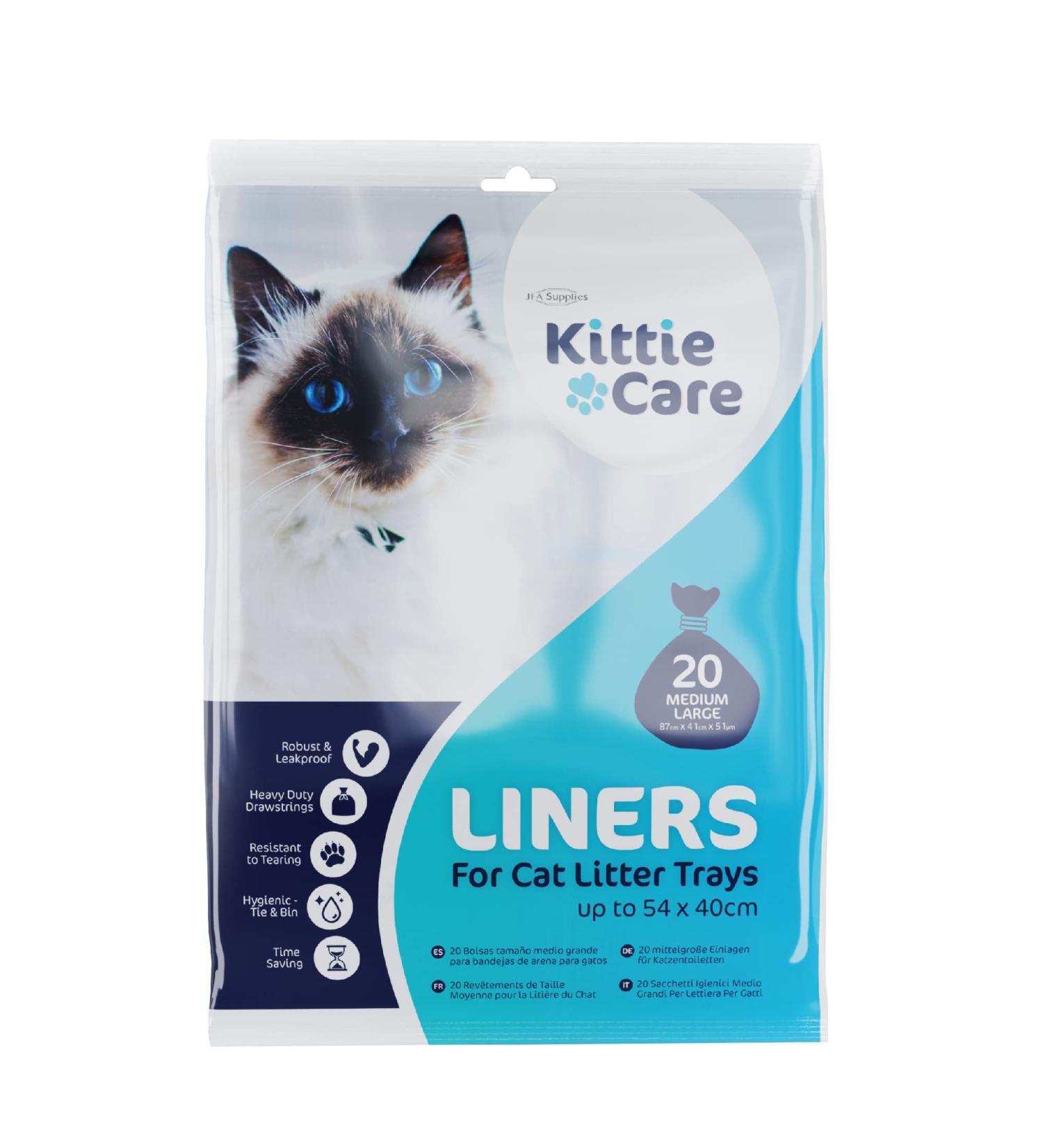 Pack of 20 M/L Kittie Care Cat Litter Liners for Medium and Large Boxes - Buy Online on SooperMarket.com