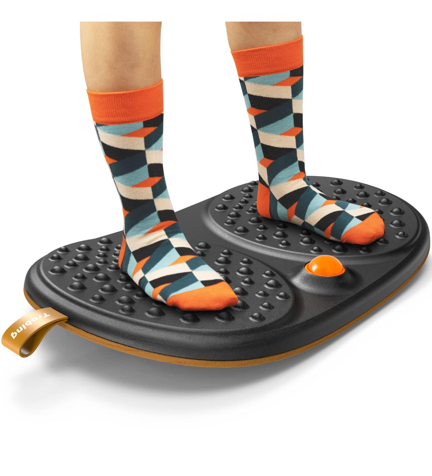 Standing Desk Mat Balance Board with Rollerball  Wooden Wobble Anti Fatigue Mat Ergonomic Design  Office Comfort Floor Mat to Relieve Foot  Knee  and Back Pain  Non-Slip Bottom A: Medium Black ( 21 Inch ) - Buy Online on SooperMarket.com