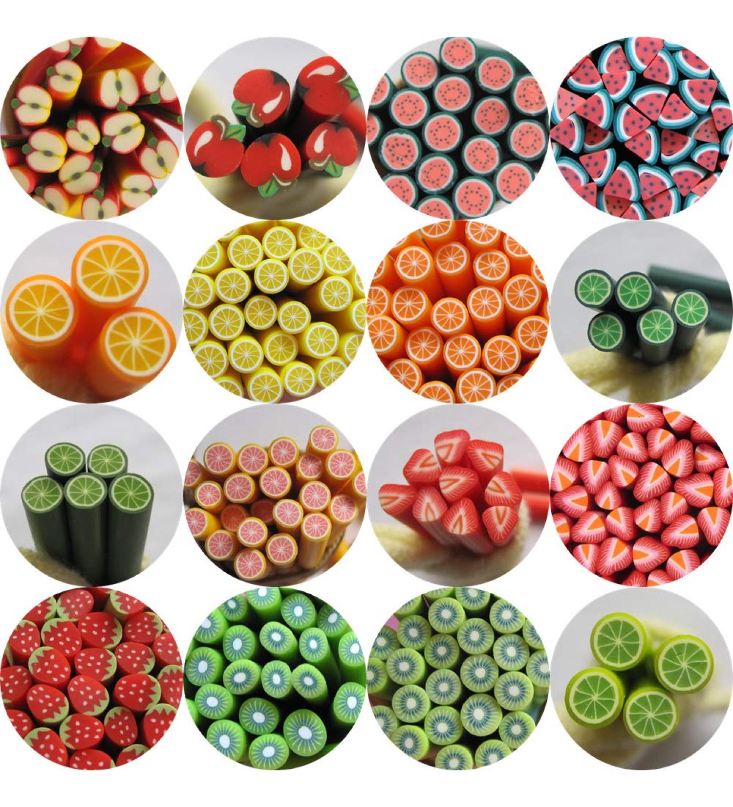 NAIL ANGEL 80pcs/bag Nail Art Polymer Clay Cane Fruit series Each 5pcs 10018