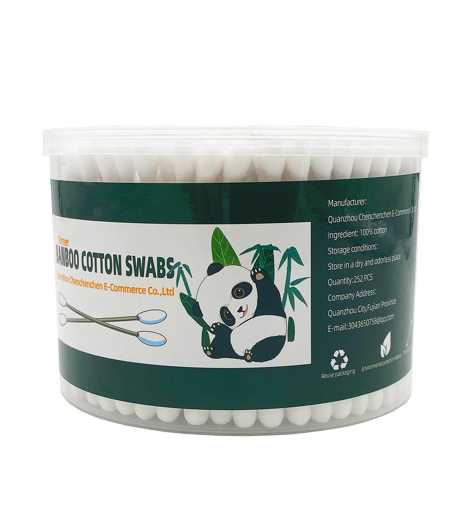 Organic Bamboo Cotton Swabs XL - 252pcs | Biodegradable & Dust-Free - Buy Online on SooperMarket.com