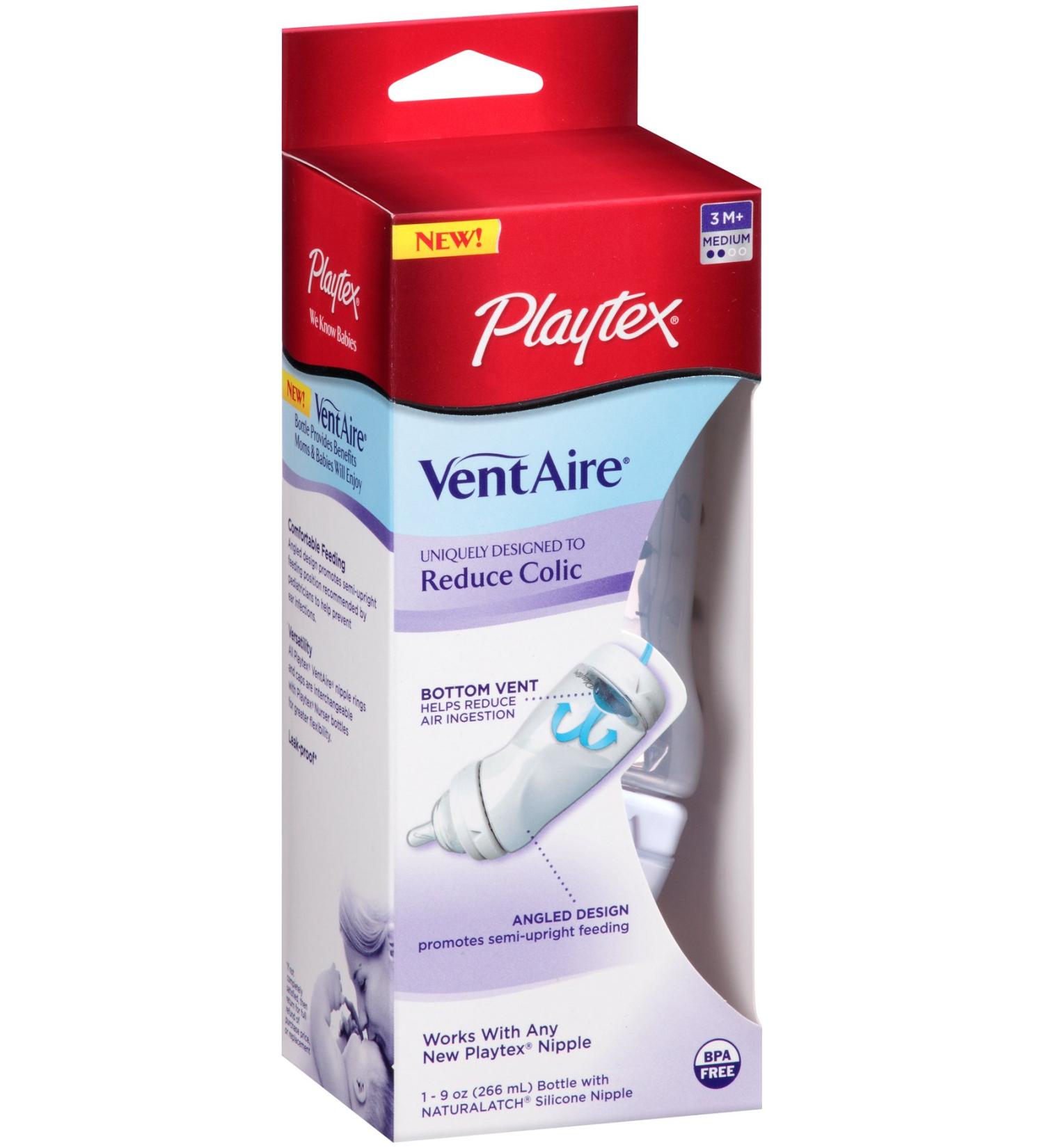 Playtex VentAire Advanced Wide Bottle - 9 oz (Discontinued by Manufacturer) - Buy Online on SooperMarket.com