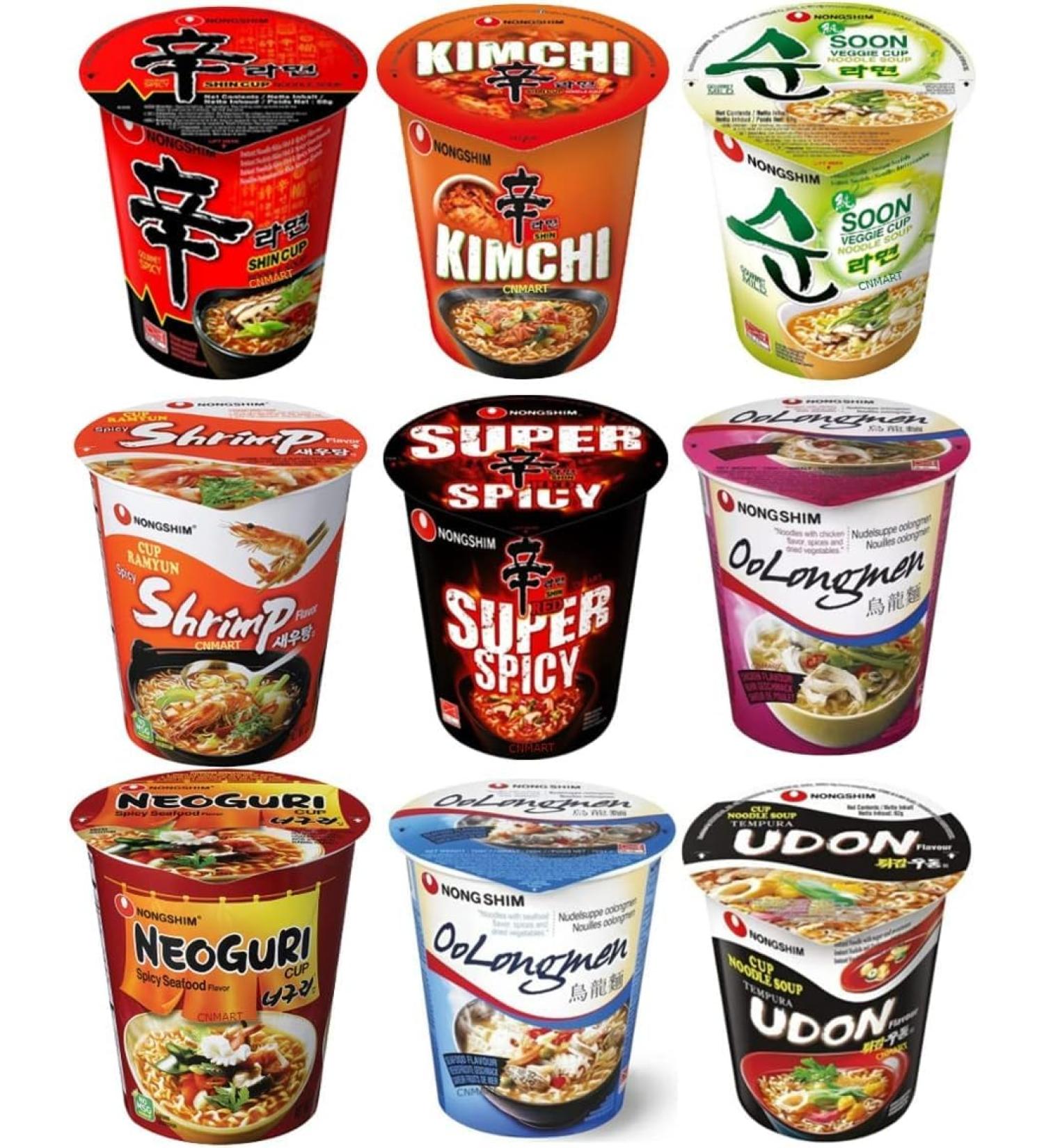 Nongshim Cup Shin Ramyun Assorted Instant Ramen Noodle (Pack of 24) Self Customised Flavours - Buy Online on SooperMarket.com