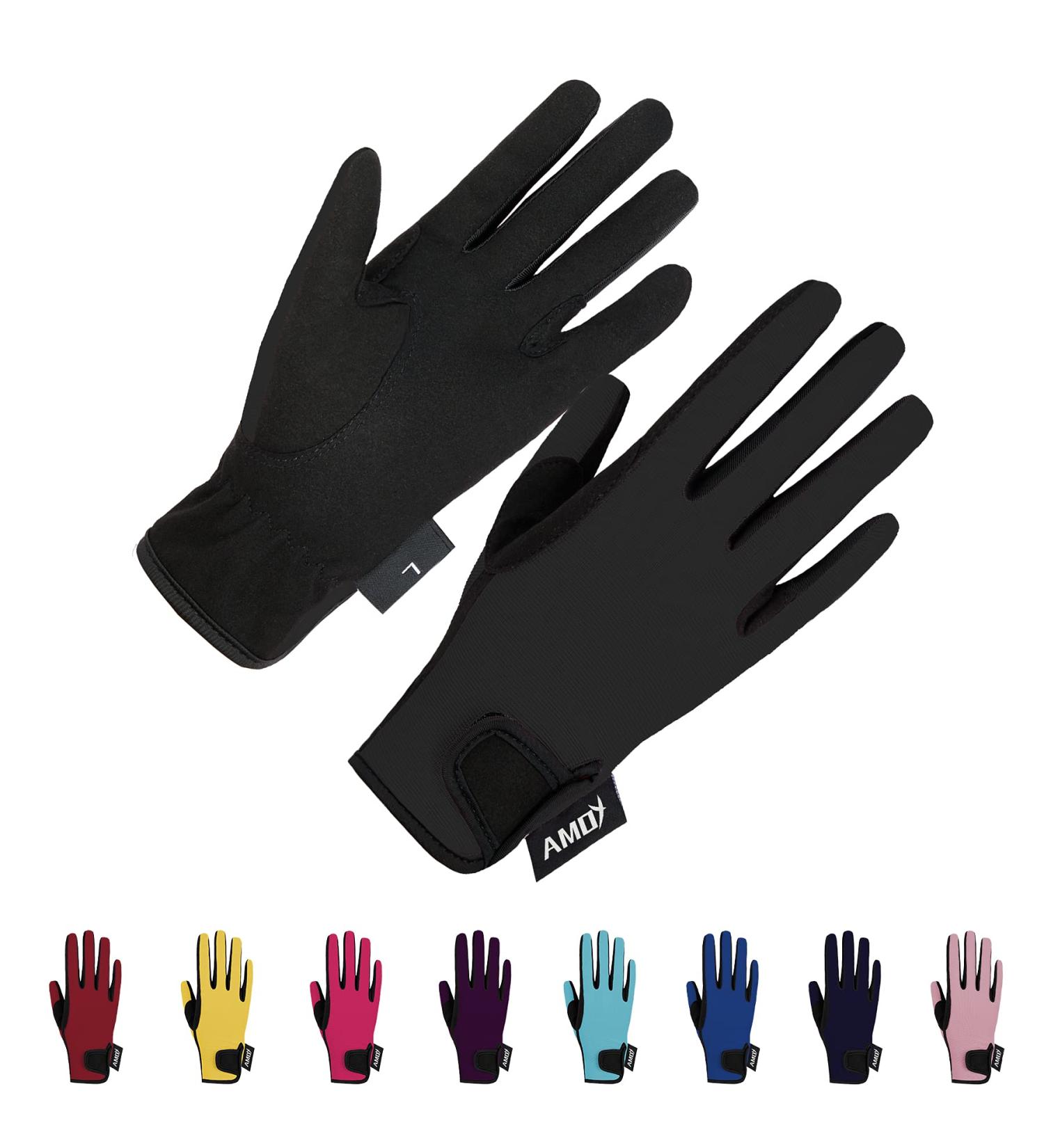 Amoy Kids Horse Riding Gloves - Breathable Anti-Slip Equestrian Mitts Black L (Age 10-12) - Buy Online on SooperMarket.com
