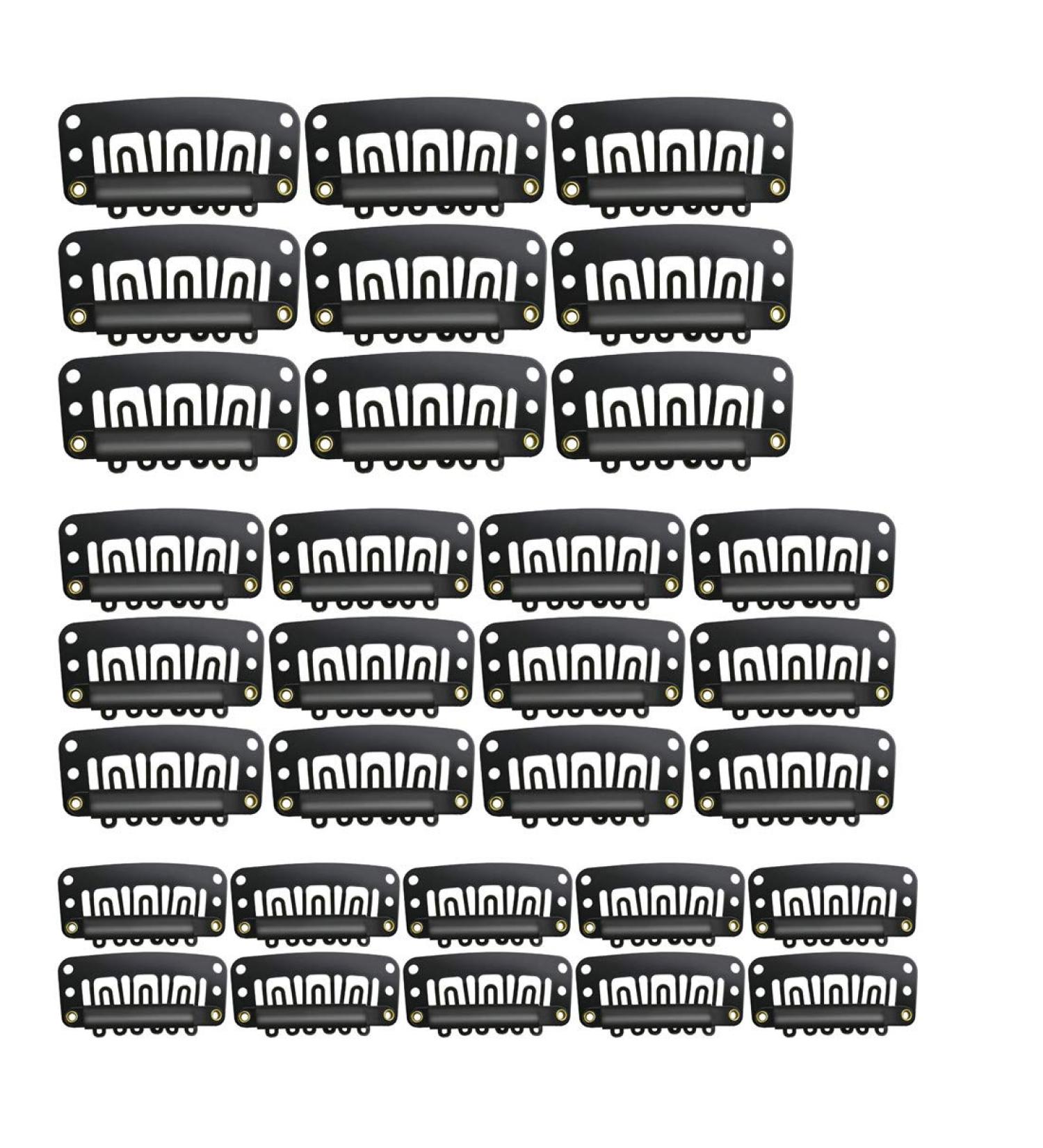 90 PCS U Form Metal Wig Clips - Soft Rubber Hair Extension Combs Snap Clips & Replacement Clips - 3.3cm/2.8cm/2.3cm | International Shipping - Buy Online on SooperMarket.com
