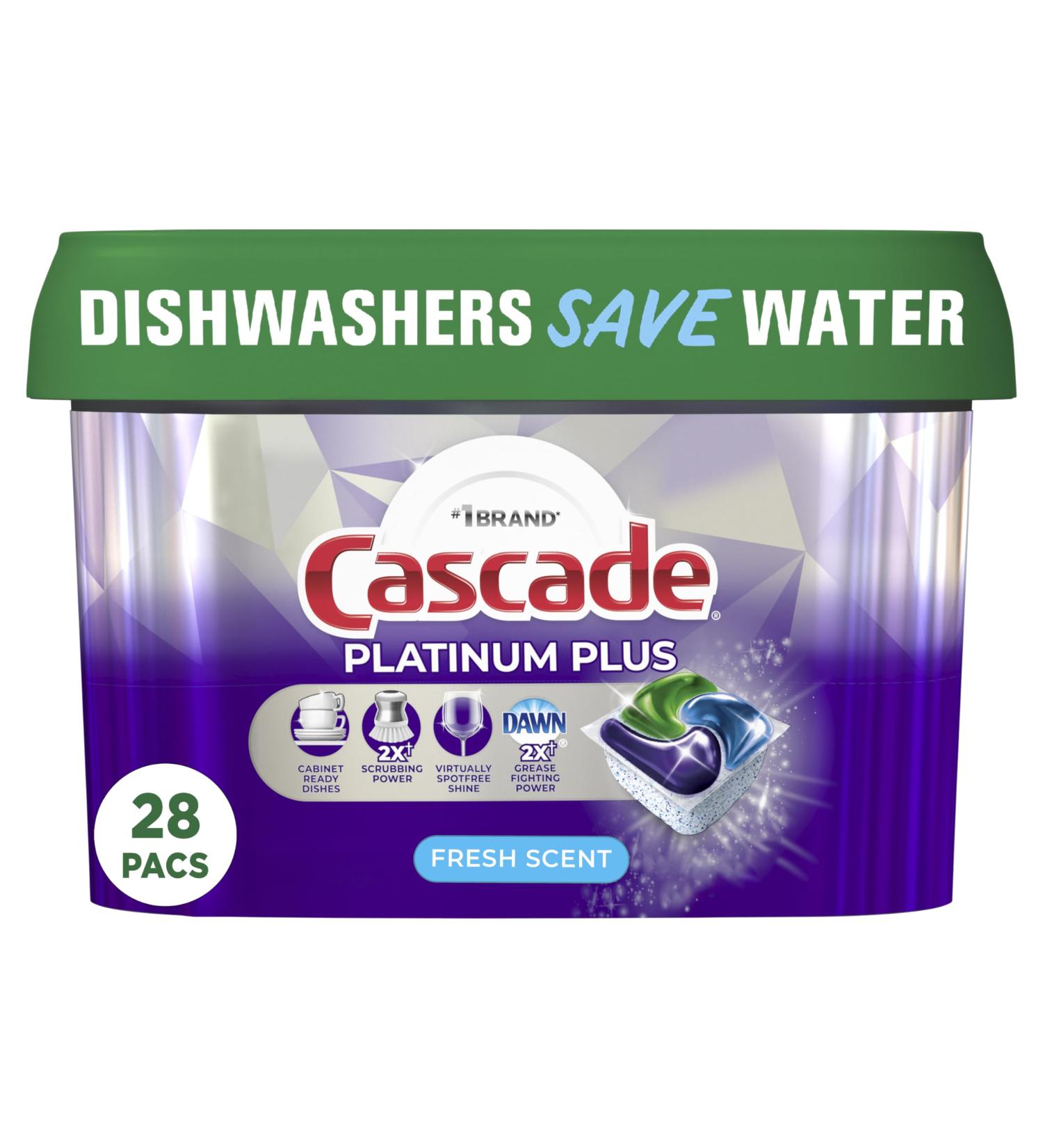 Buy Cascade Platinum Plus Dishwasher Pods - Fresh ActionPacs (28 Count) | International Shipping Available - Buy Online on SooperMarket.com
