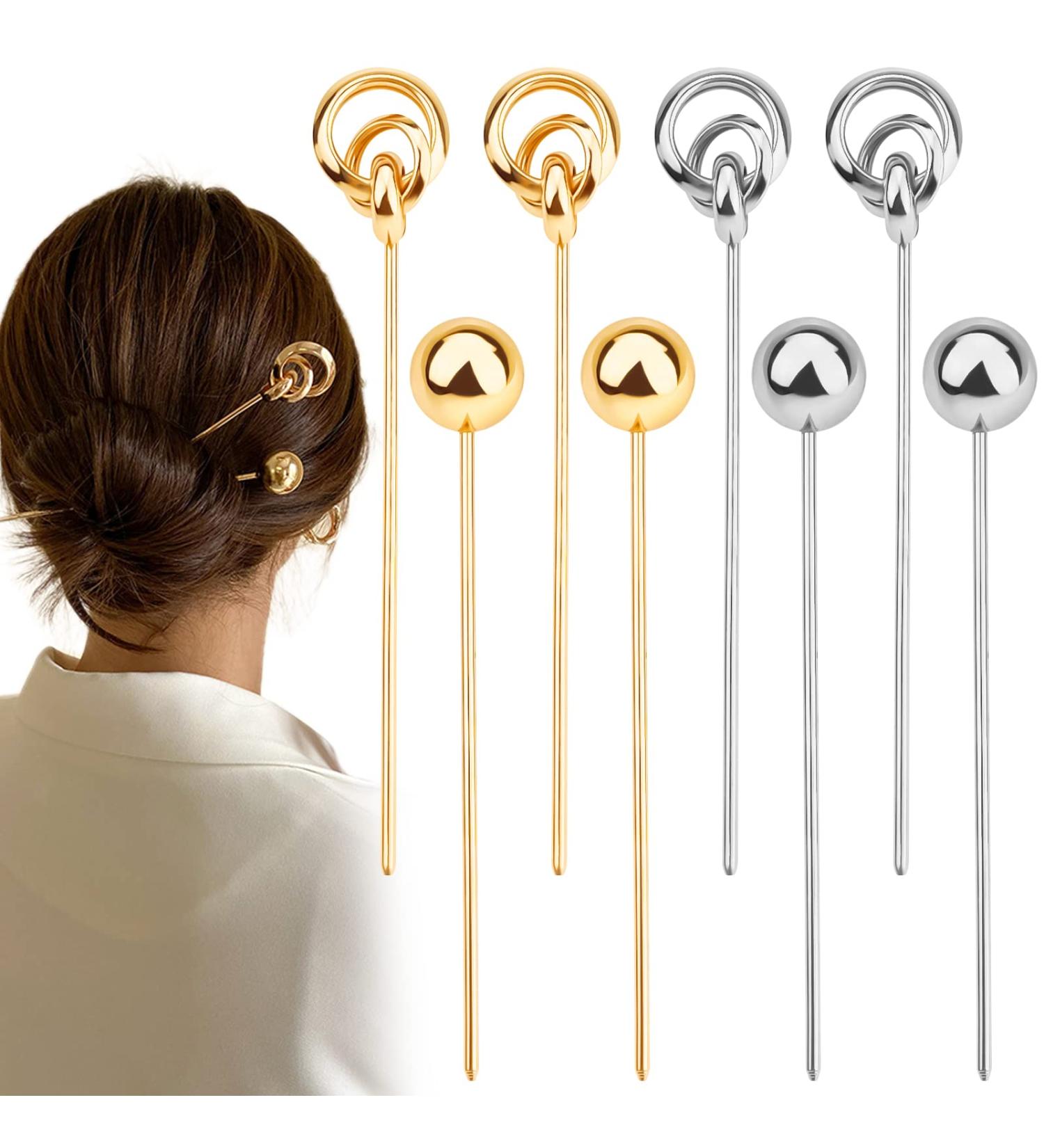 8 Pcs Vintage Metal Hair Sticks - Chinese Hair Jewelry Accessories for Long Hair Women - Buy Online on SooperMarket.com
