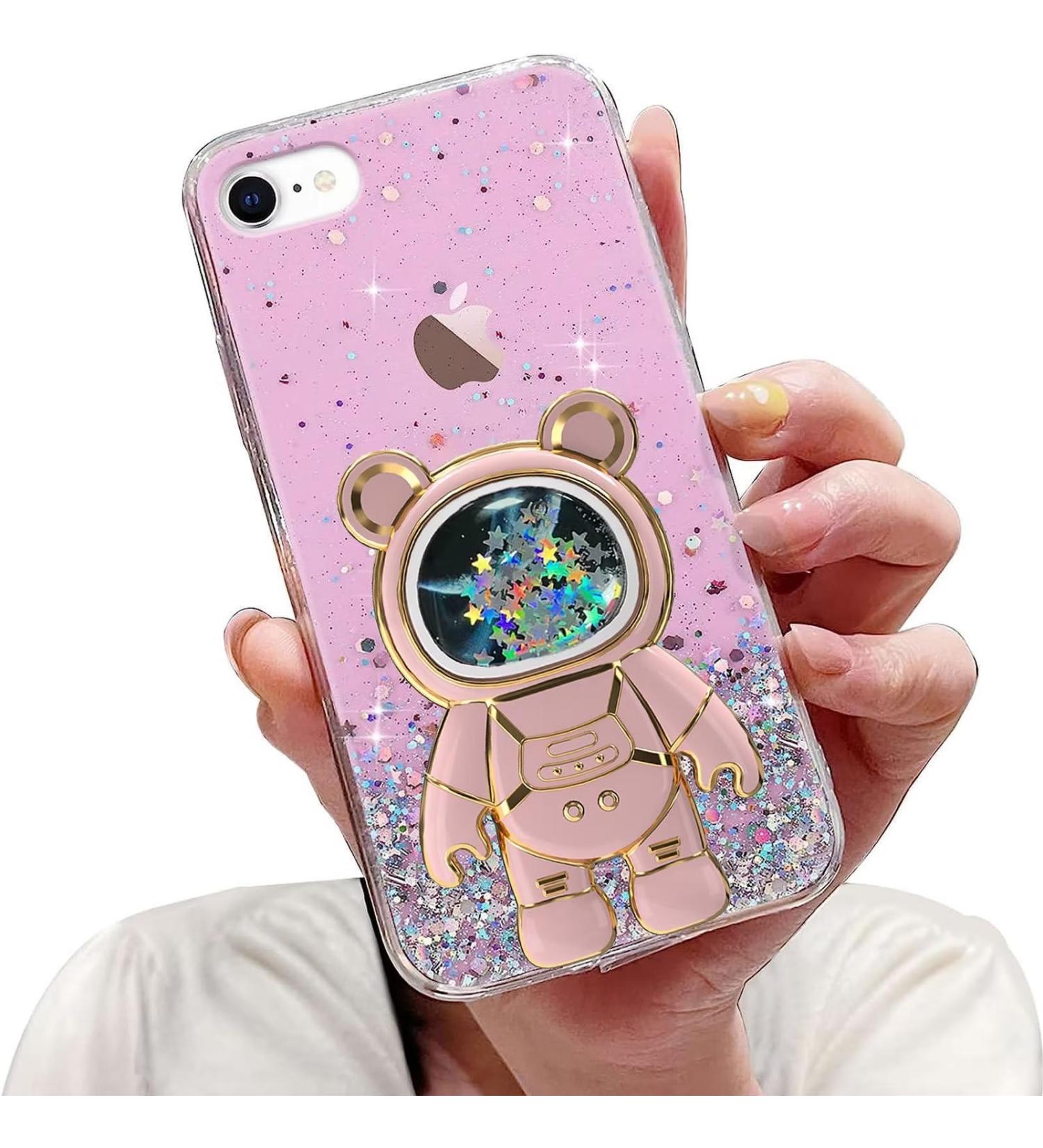 Buy Tivenfezk Nadoli iPhone 6/6s Astronaut Glitter Case - Soft Silicone Hidden Stand Treibsand B r Caricature Bling Shell - Buy Online on SooperMarket.com