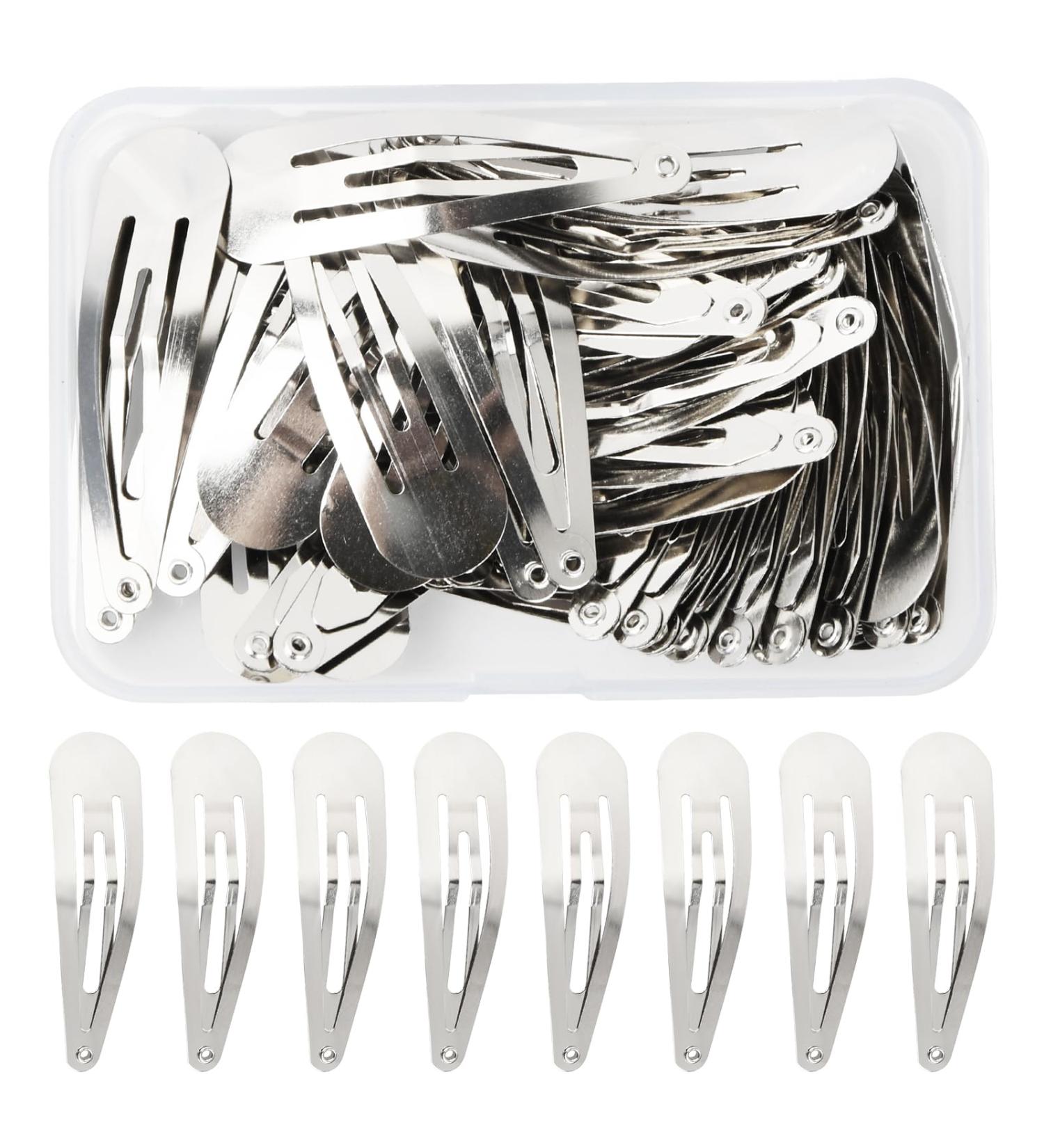 Natuce 50 Silver Hair Clips - 5cm Metal Hair Clips for Girls Women & Children | Perfect Hair Accessories - Buy Online on SooperMarket.com