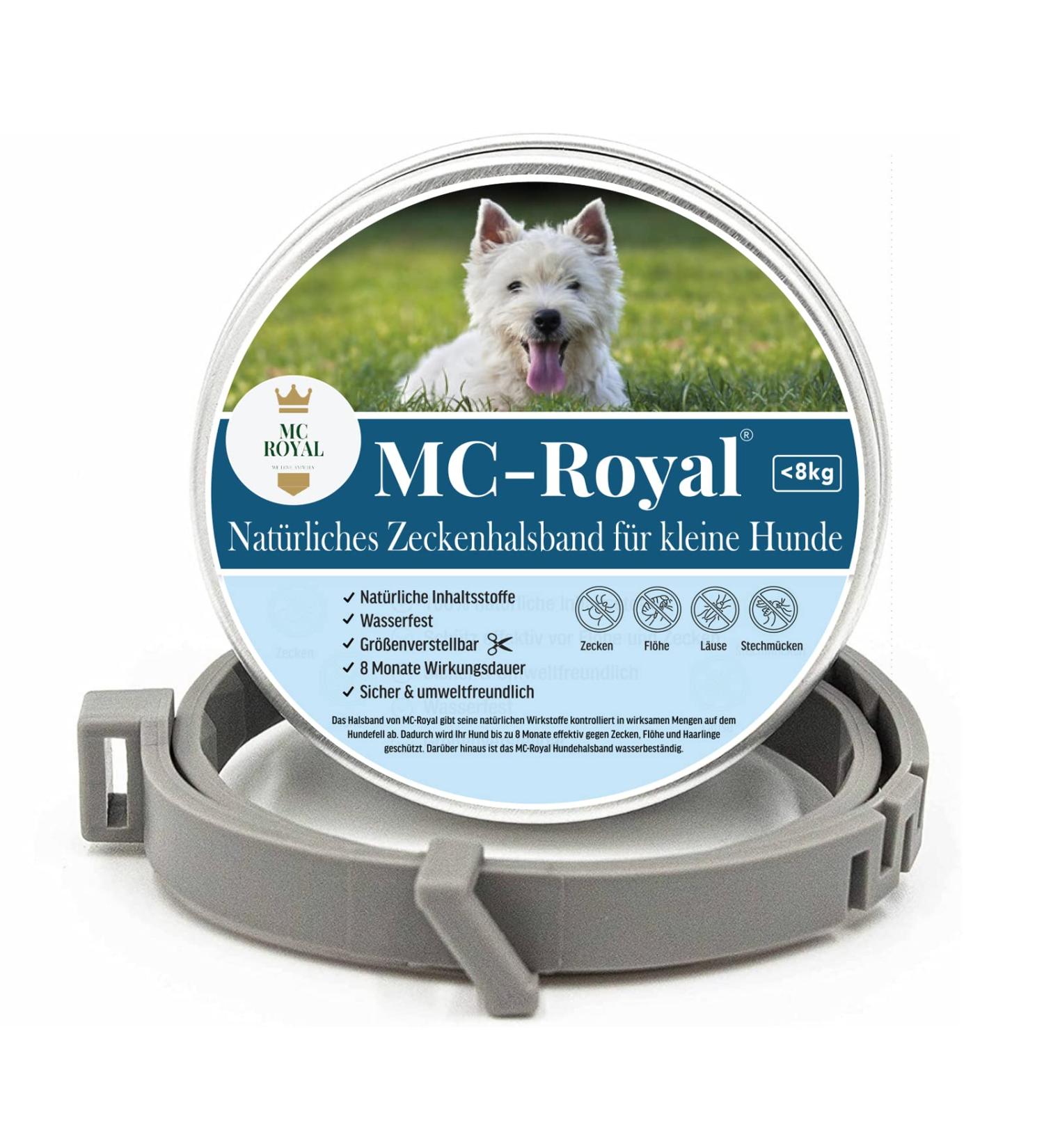 MC -Royal Tick Collar for Small Dogs & Cats | Waterproof Adjustable 8 Months Protection | 100% Natural Ingredients - Buy Online on SooperMarket.com