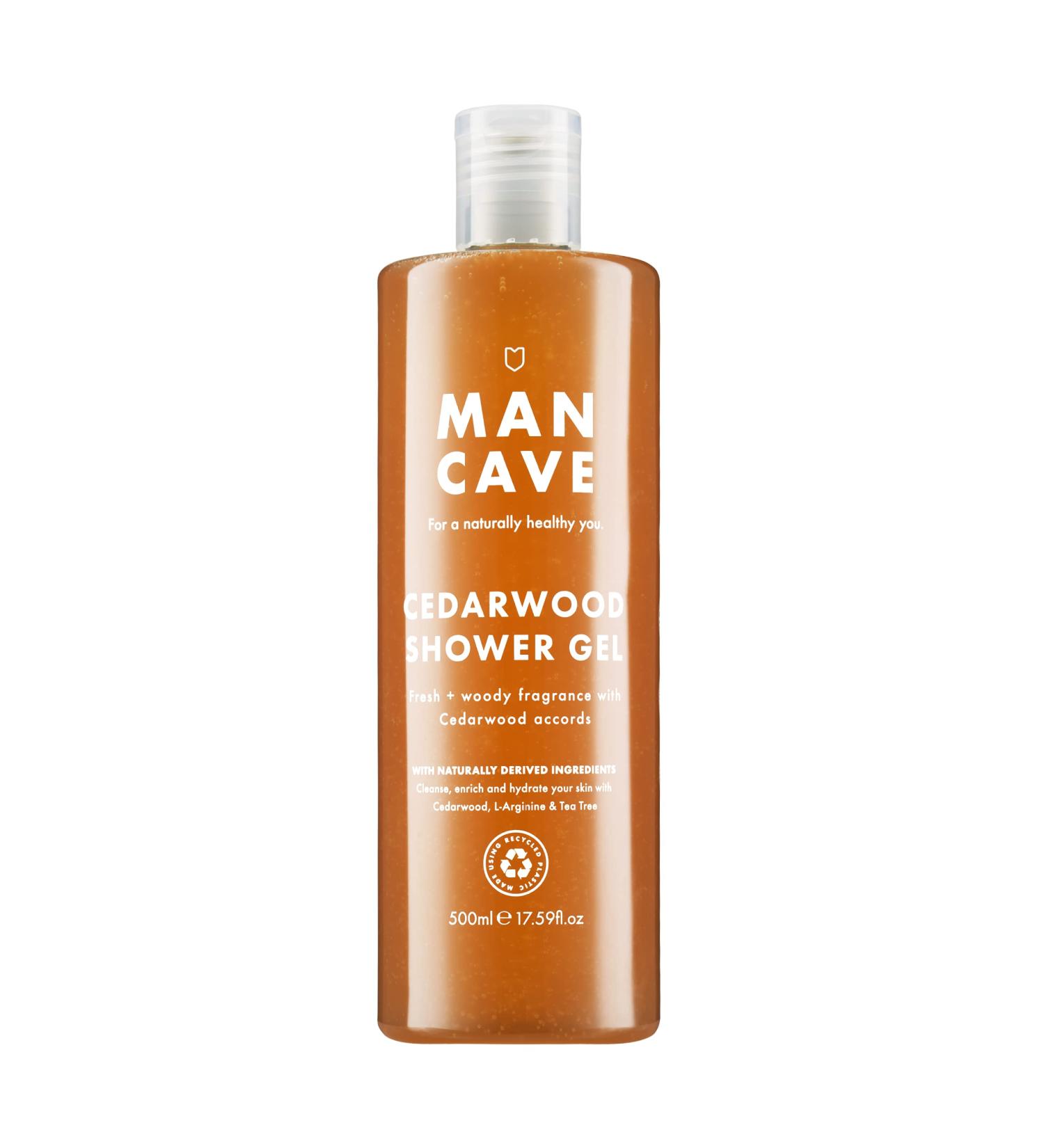 ManCave Cedarwood Shower Gel 500ml - Fresh Wood Aroma, Natural Formula, Vegan & Eco-Friendly, Made in England - 1 Pack - Buy Online on SooperMarket.com