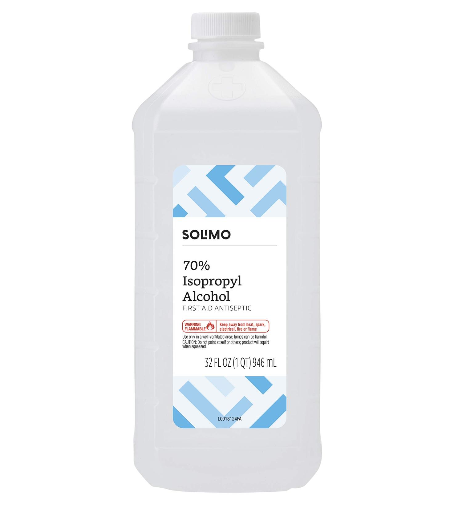 Solimo 70% Isopropyl Alcohol Antiseptic - 32 Fl Oz | First Aid for Cuts & Scrapes - Buy Online on SooperMarket.com