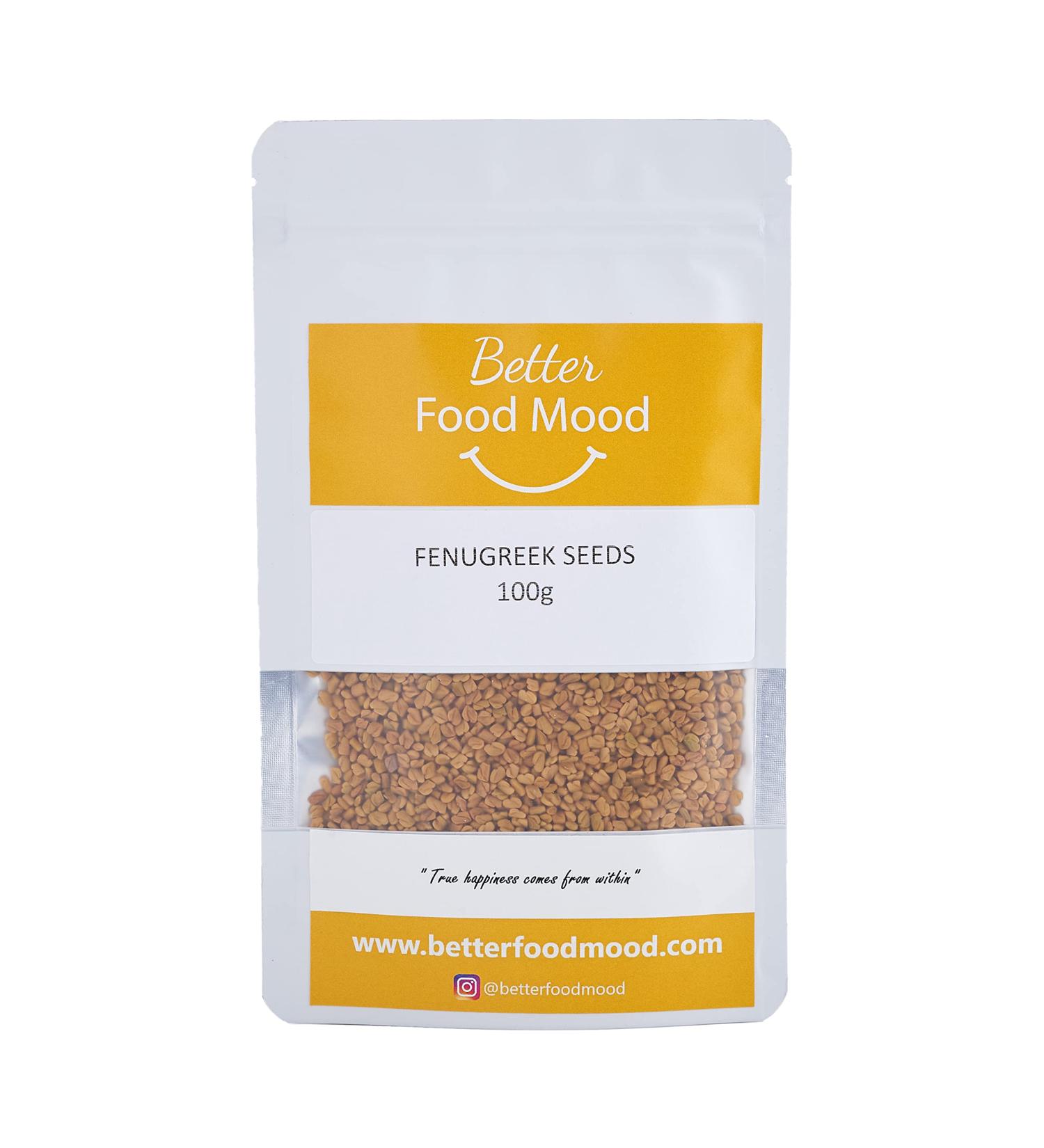 Premium Fenugreek Seeds for Hair Growth 100g | Methi Seeds | May aid Digestion | Fenugreek Seeds for Cooking - Herbs and Spices | Better Food Mood - Buy Online on SooperMarket.com