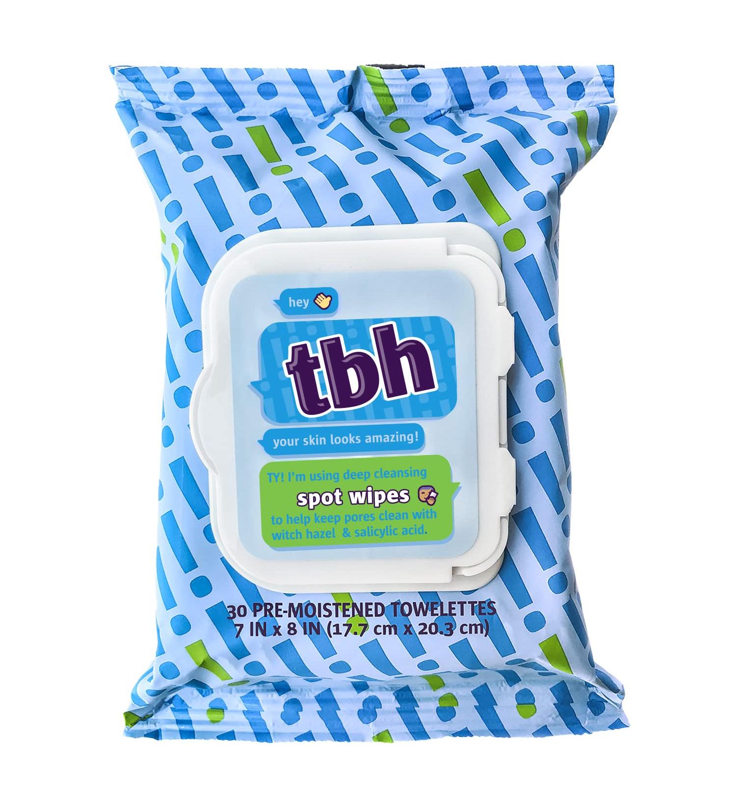 TBH Kids Spot Foam Face Cleaning Wipes for Sensitive Skin - Gentle Cleanser for Acne Prone Kids, Preteens, Teens - Sulfate & Paraben Free - Buy Online on SooperMarket.com