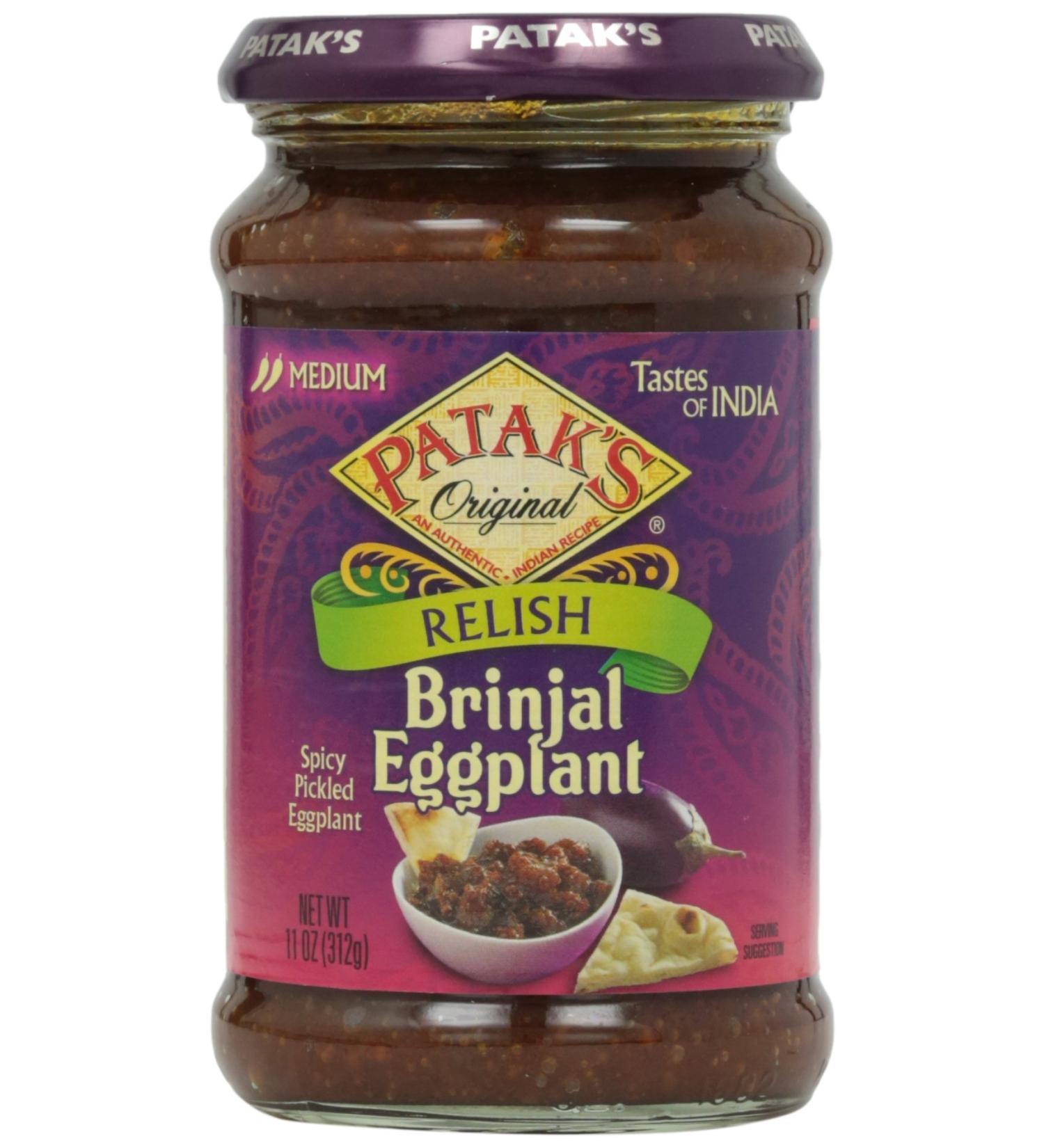 Buy Patak's Brinjal Egg Plant Relish - Medium 11 oz | Authentic Indian Flavor - Buy Online on SooperMarket.com