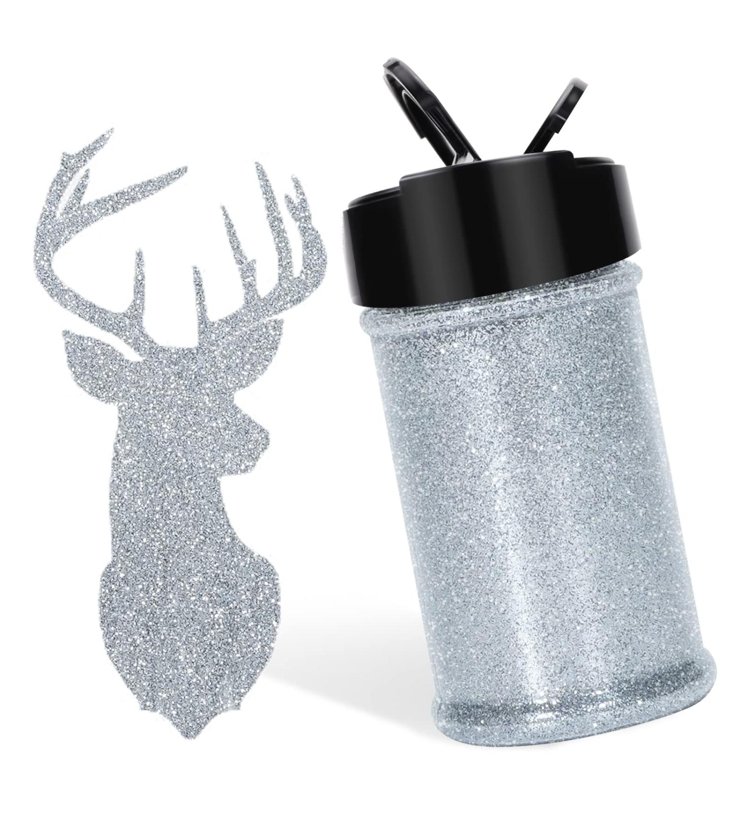 HTVRONT Silver Fine Glitter - 50g/1.76oz Extra Fine Glitter for Crafts, Resin, Nails, Tumblers, Ornaments & More - Portable Shaker Jar - Buy Online on SooperMarket.com