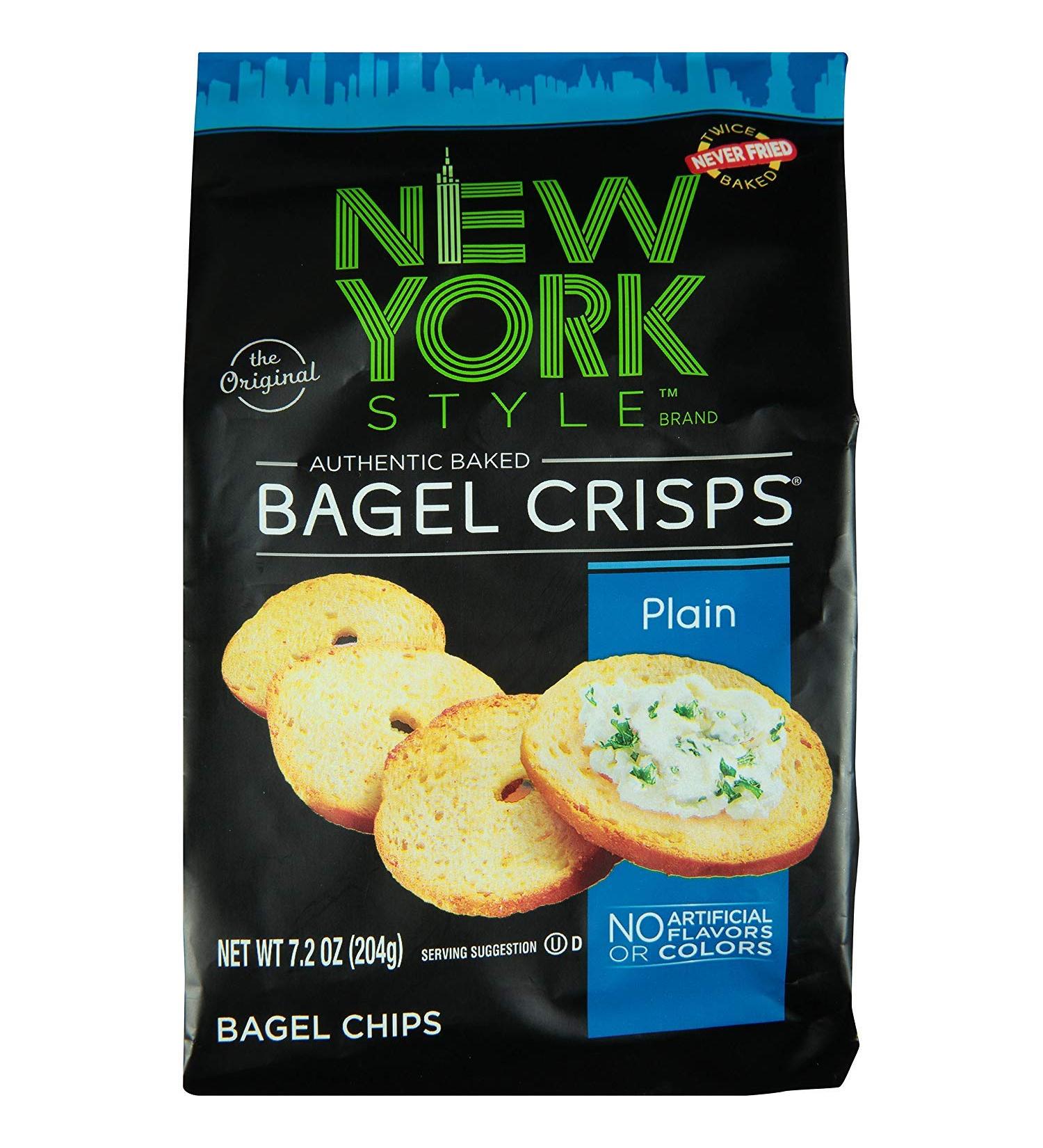 New York Style Bagel Crisps - Plain Flavor - 7.2 oz | Delicious Snack for Every Day - Buy Online on SooperMarket.com
