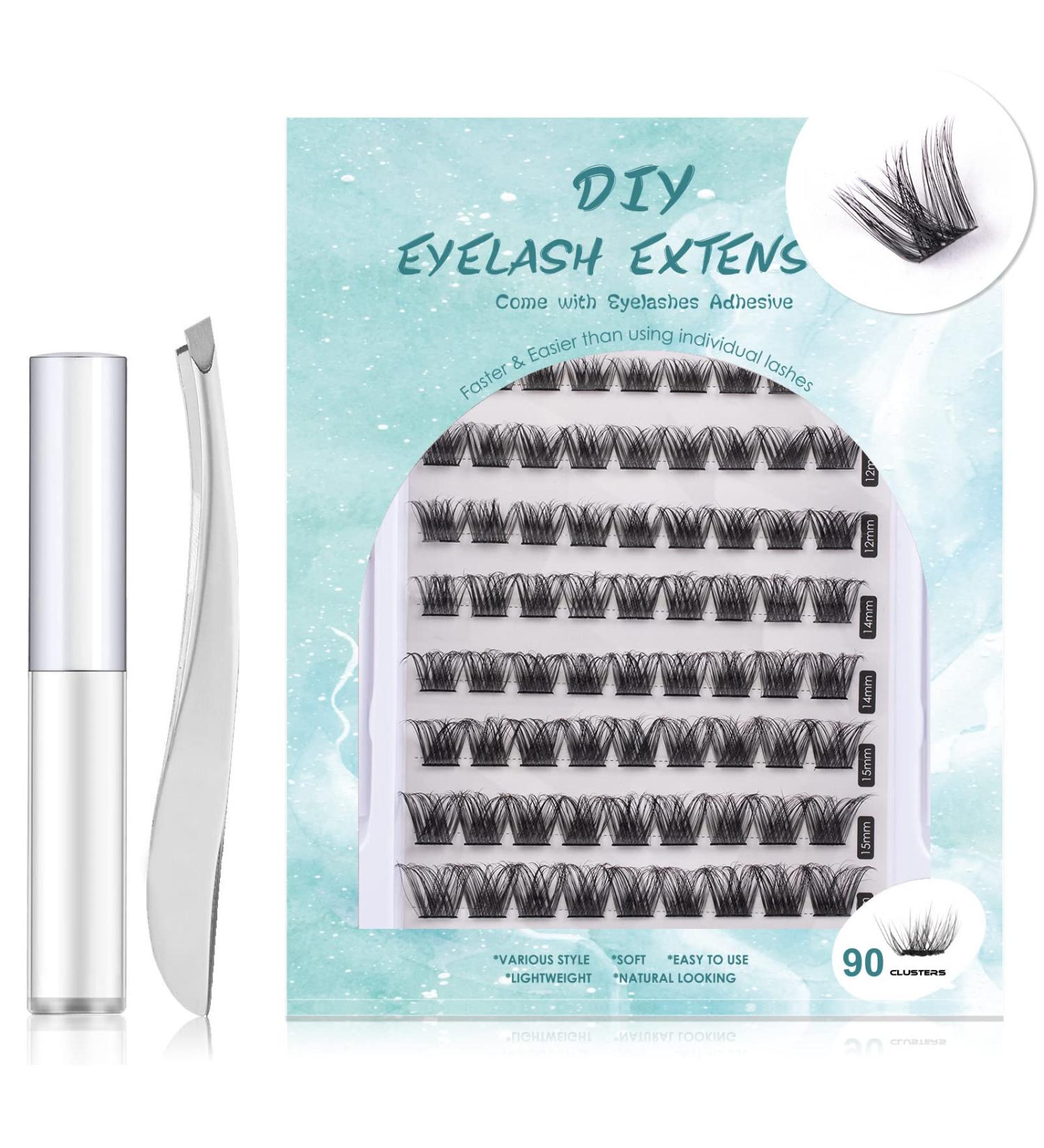 SISILILY Individual Cluster Lashes Kit | Reusable 3D Eyelash Extension | Soft Natural C CC D Curl | With Glue | 90 clusters - DM05 - Buy Online on SooperMarket.com