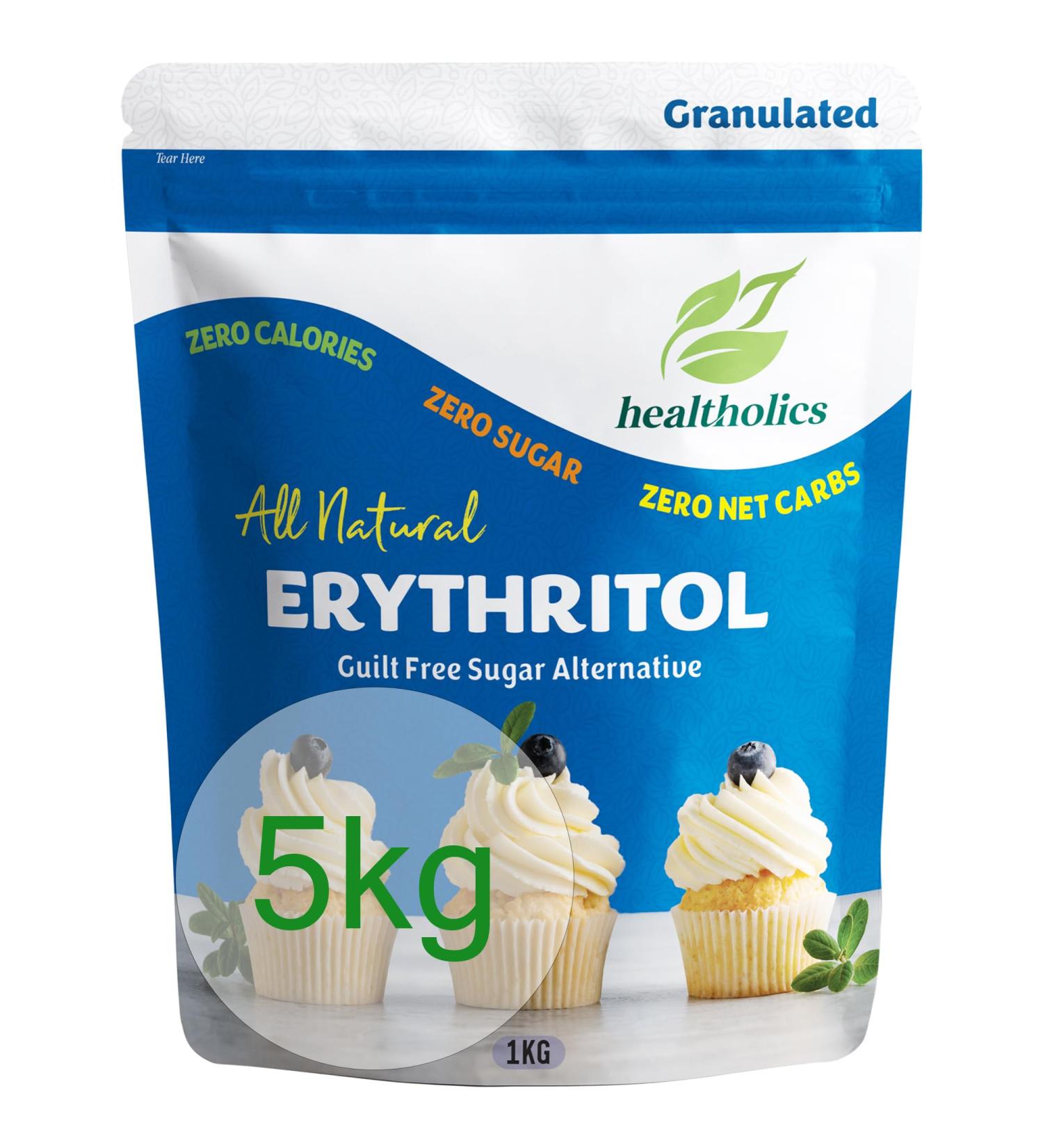 5kg Erythritol Granulated Sugar Alternative - Zero Calorie, Keto Friendly (5 x 1kg) - Buy Online on SooperMarket.com