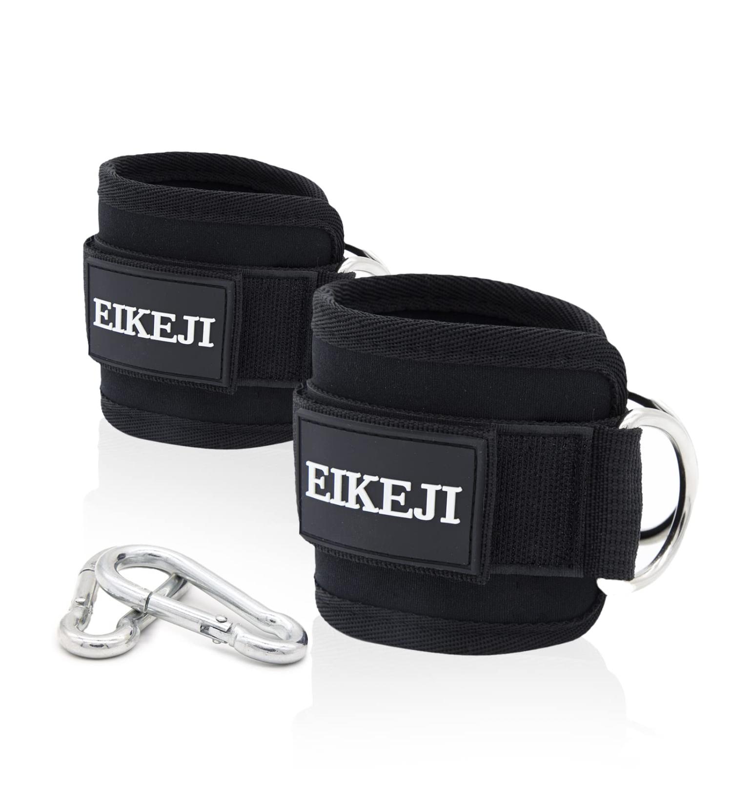 Eikeji Foot Loops Cable Pull Set - 2-Piece D-Ring Foot Cuffs & Carabiners for Fitness Training - Leg Extensions & Glute Workout for Men & Women - Buy Online on SooperMarket.com