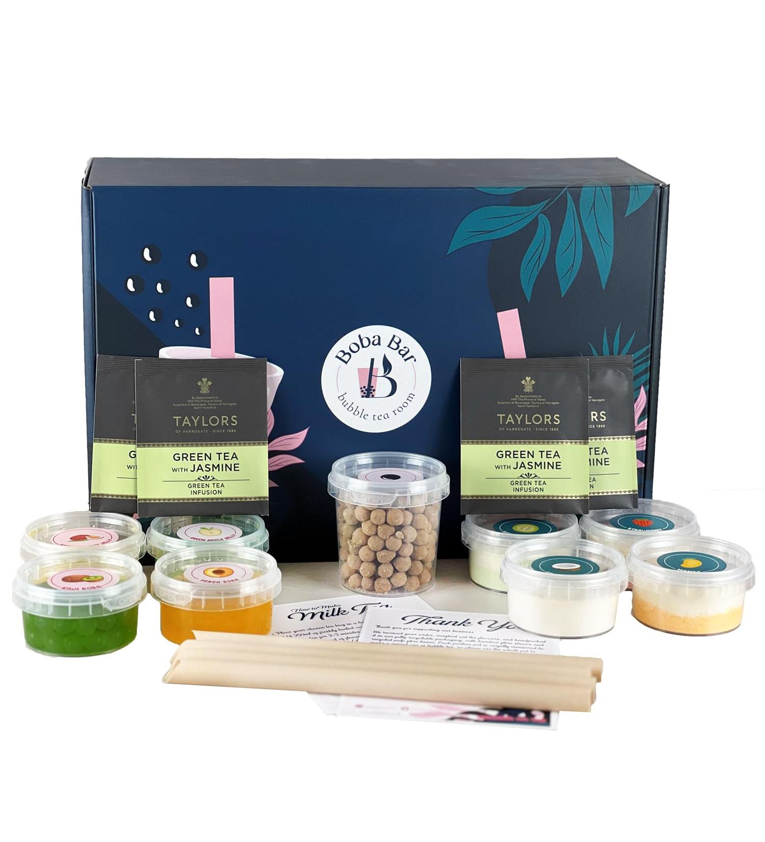 Boba Bar London | Happy Bundle Milk Bubble Tea Kit | 4 Milk Tea Flavours | 4 Boba & Jelly Toppings | Tapioca Pearls | 4 Bamboo Straws | 4 Tea Bags | Boba Bar London | Happy Bundle Milk Bubble Tea Kit | 4 Milk Tea Flavours | 4 Boba & Jelly Toppings | Tapio - Buy Online on SooperMarket.com