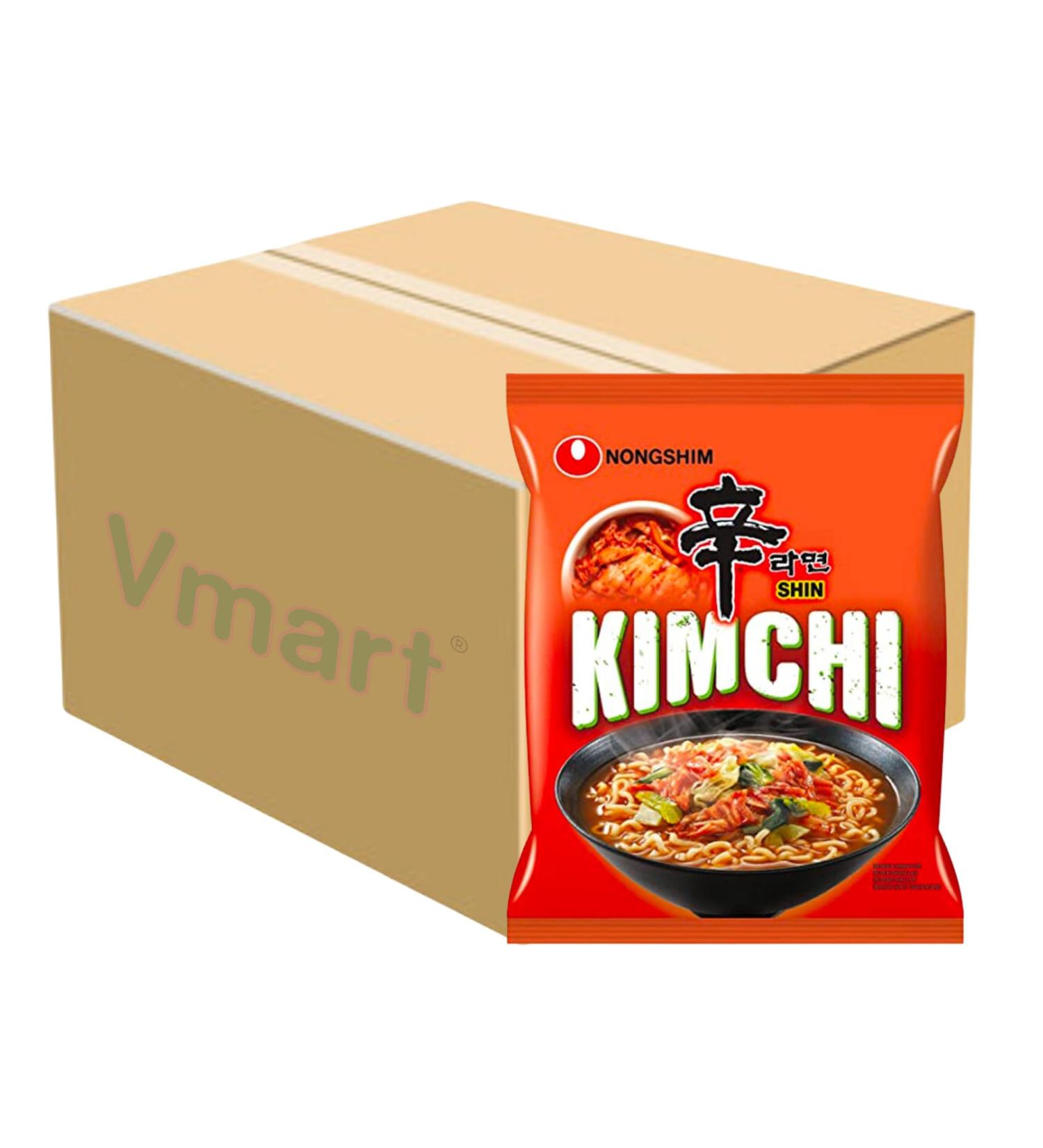 Nongshim Shin Ramyun Noodle Soup Kimchi Flavour 120g (Pack of 20) 1 Case - Korean Food Ramen Noodles - Buy Online on SooperMarket.com