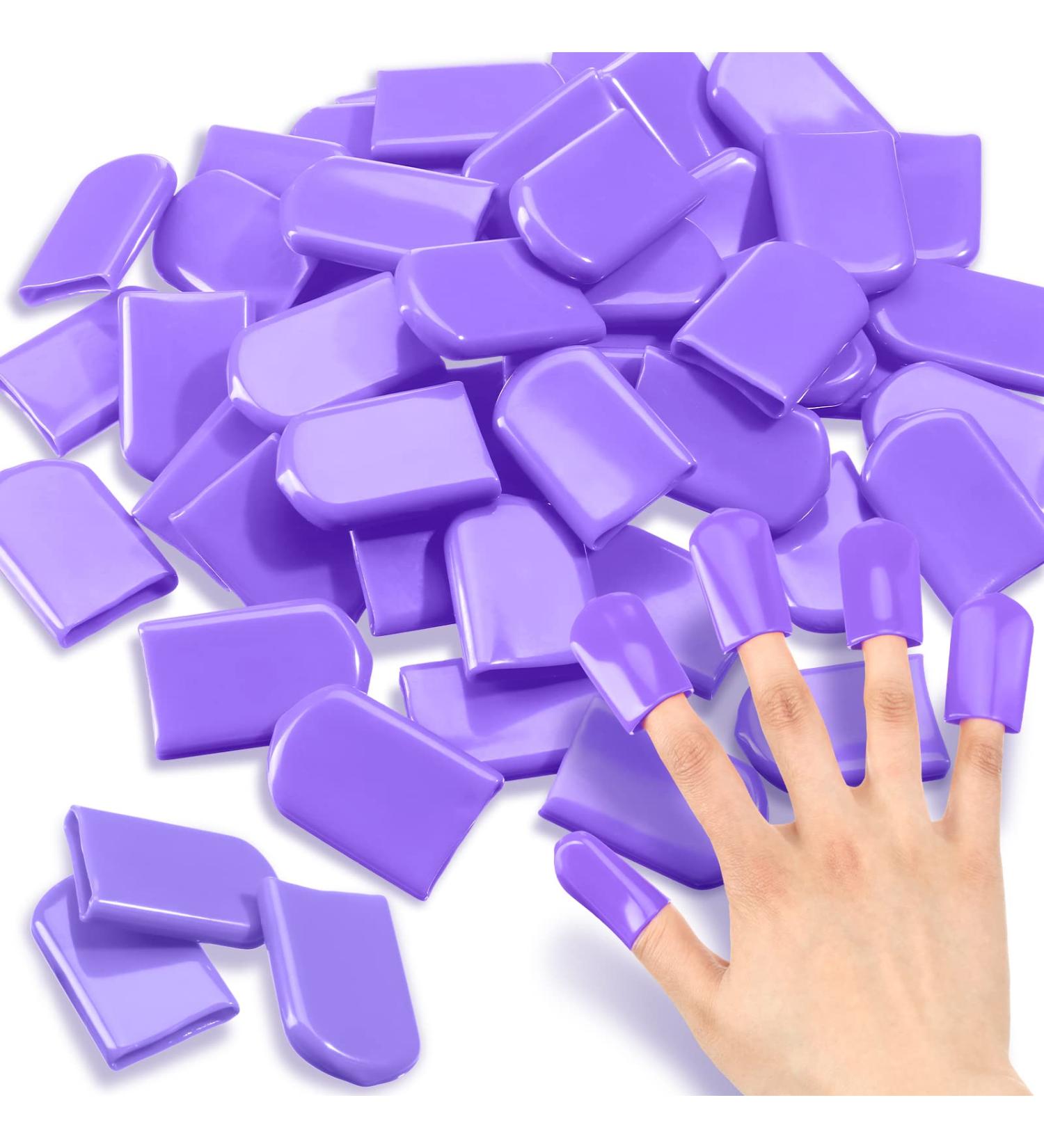 Tanning Finger Tips - 50 Pcs UV Protection Nail Protectors for Gel Nail Remover Caps & Tanning Beds - Purple Finger Sleeves - Buy Online on SooperMarket.com