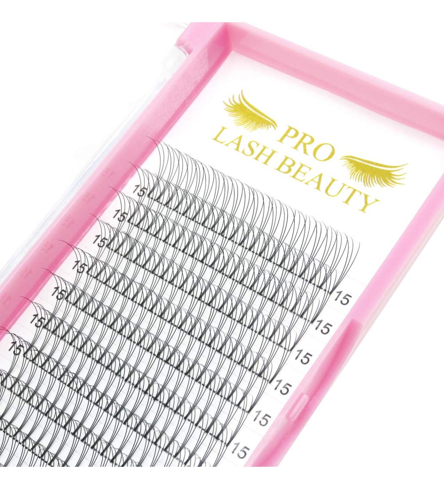 3D-D-0.10-15mm Short Stem Pre Made Fan Eyelash Extensions - Russian Volume Lashes - 15mm 3D-D-0.10 - Buy Online on SooperMarket.com